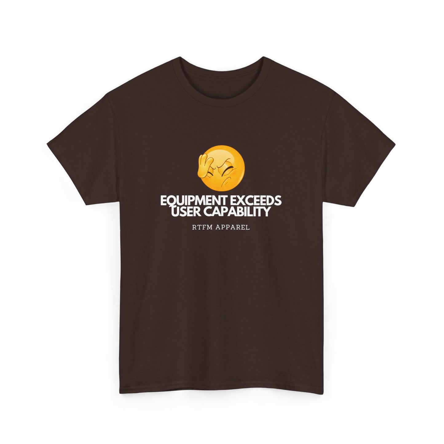 Equipment Exceeds User Capability – Funny Geek Tech Tee, RTFM, Sysadmin Humor 2025