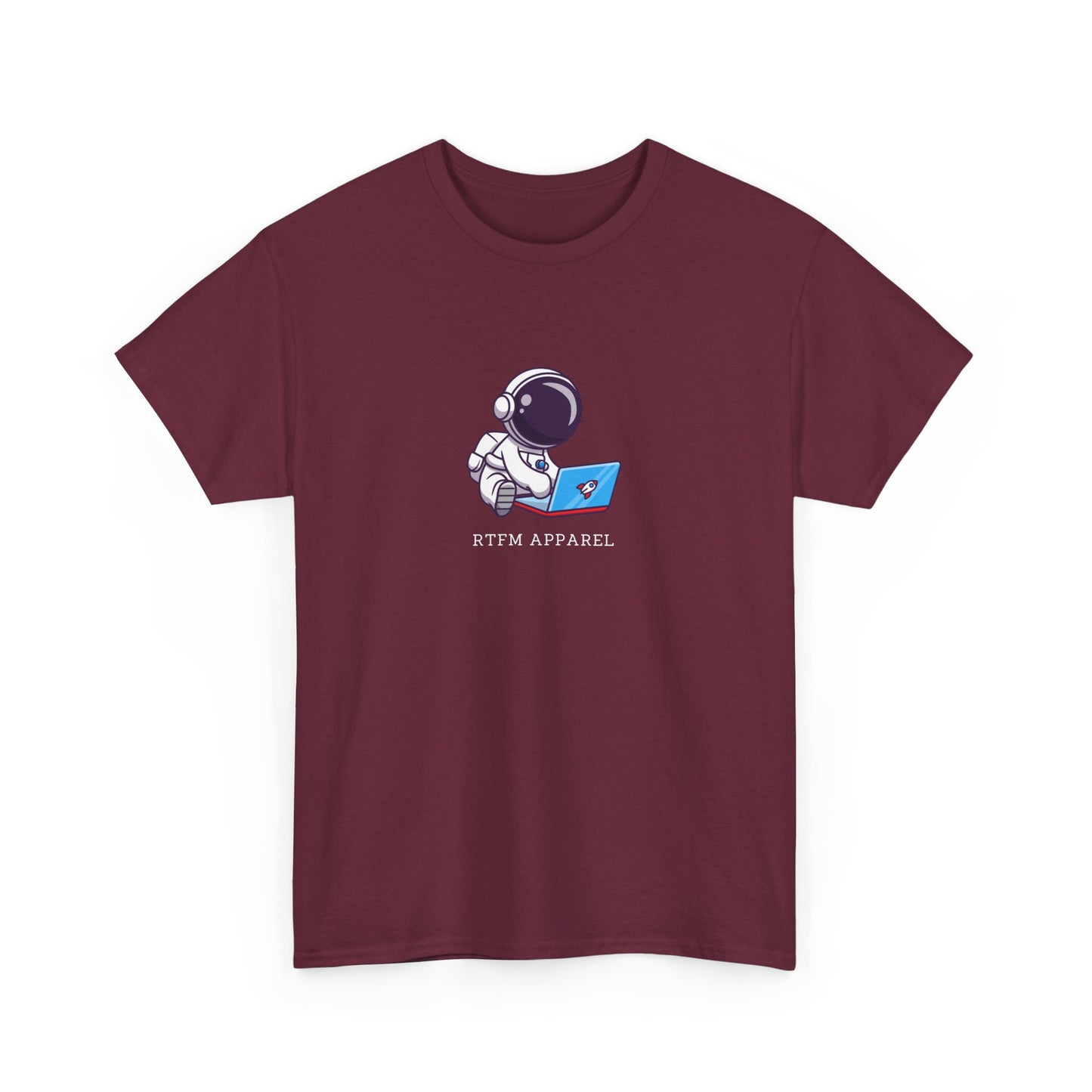 RTFM Apparel - Astronaut With Laptop Geek Humor Tech IT Sysadmin