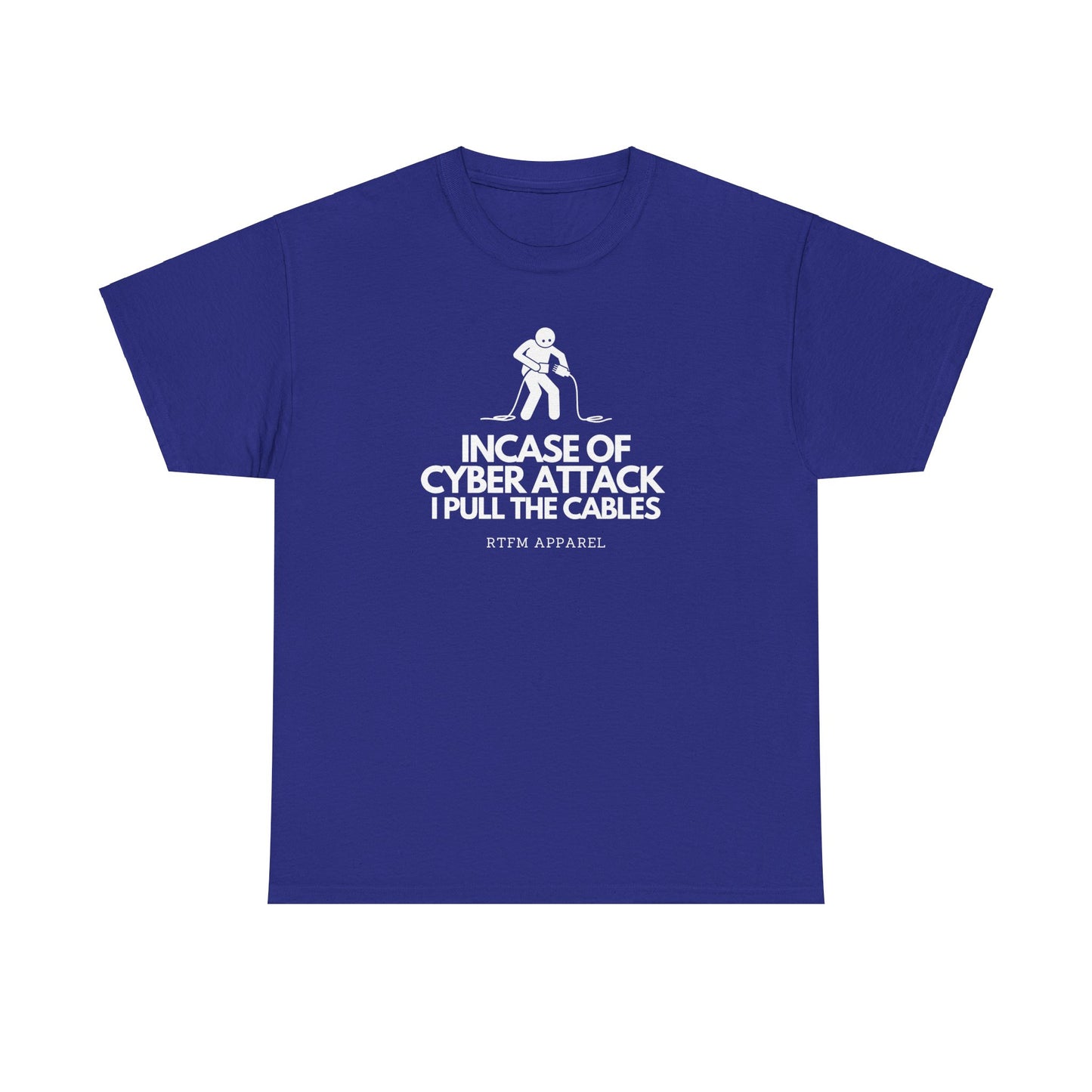 Incase Of Cyber Attack I Pull The Cables - RTFM Apparel, Tech, IT, Cybersecurity Humor Tee