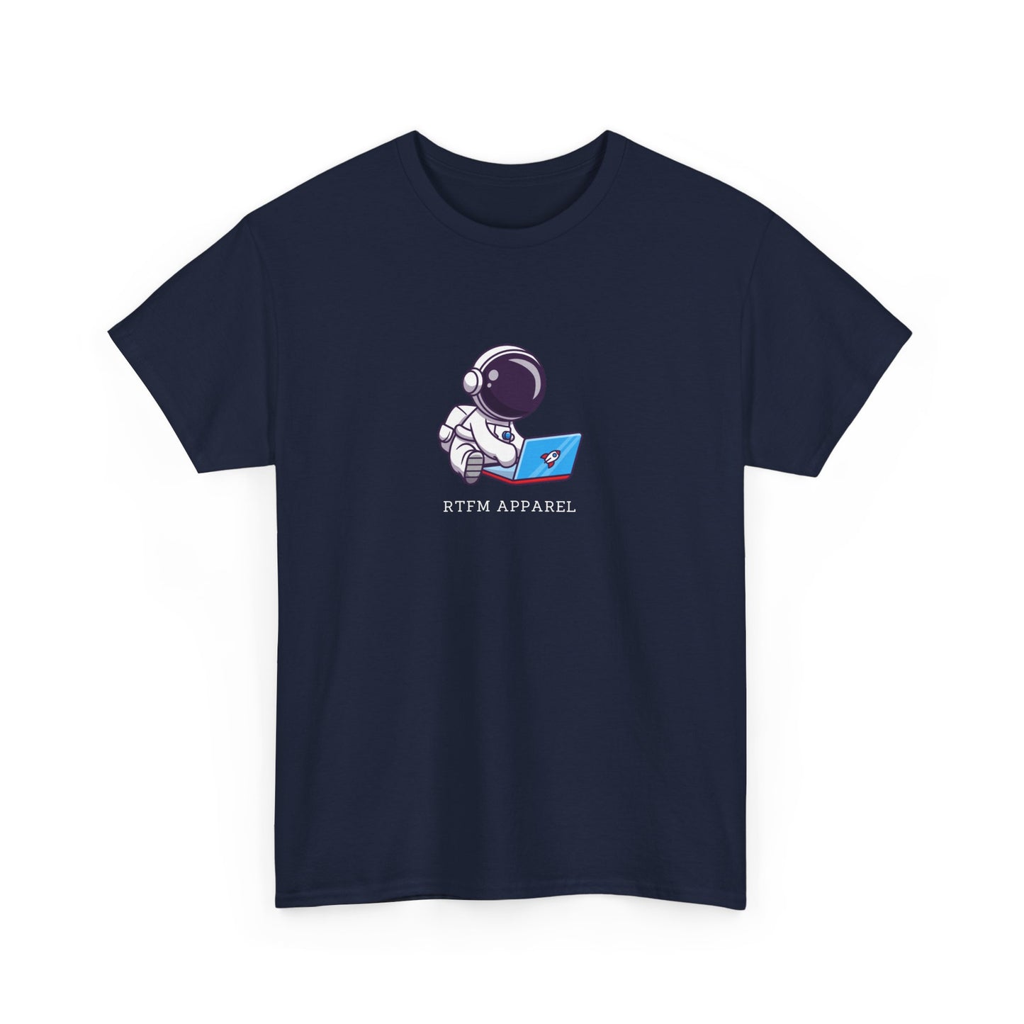 RTFM Apparel - Astronaut With Laptop Geek Humor Tech IT Sysadmin
