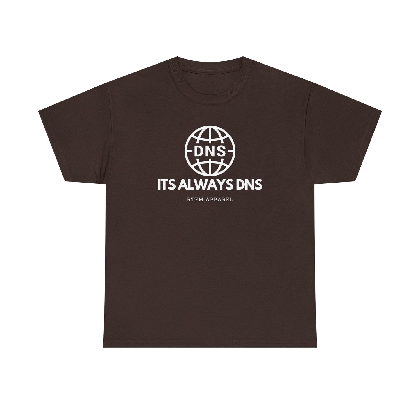 It's Always DNS - RTFM Apparel Sysadmin Network Humor T-Shirt