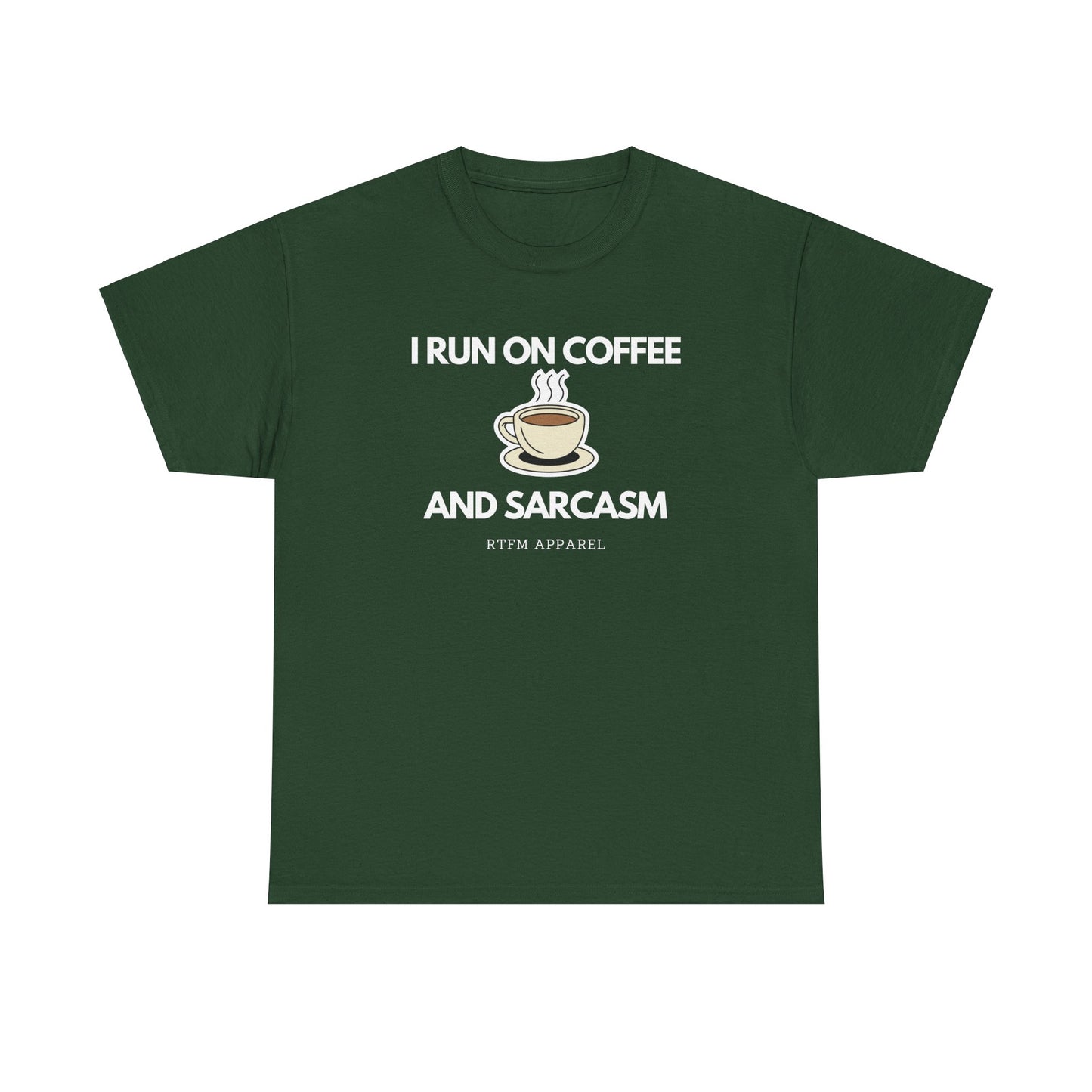I Run On Coffee And Sarcasm - Funny Tech Humor Geek T-Shirt