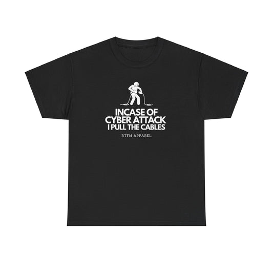 Incase Of Cyber Attack I Pull The Cables - RTFM Apparel, Tech, IT, Cybersecurity Humor Tee
