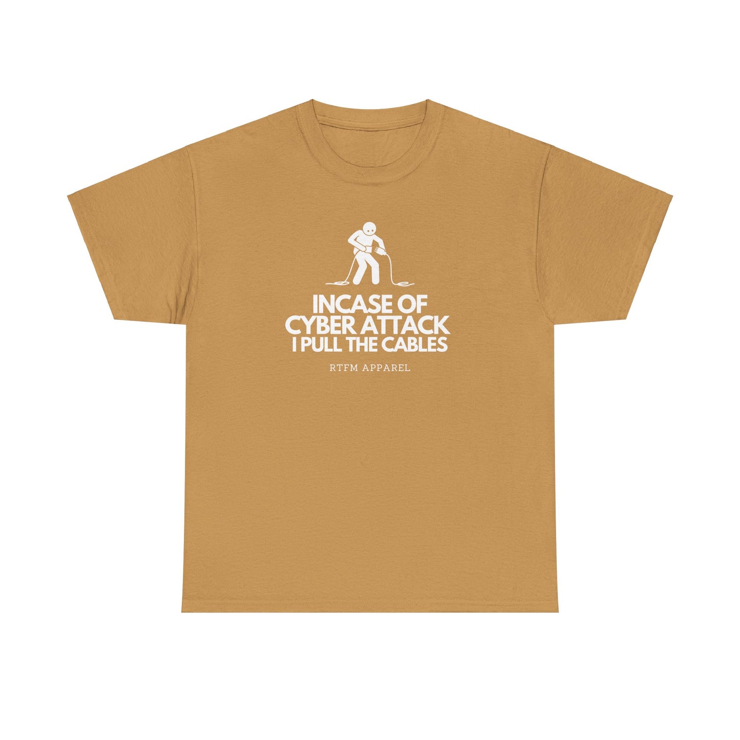 Incase Of Cyber Attack I Pull The Cables - RTFM Apparel, Tech, IT, Cybersecurity Humor Tee