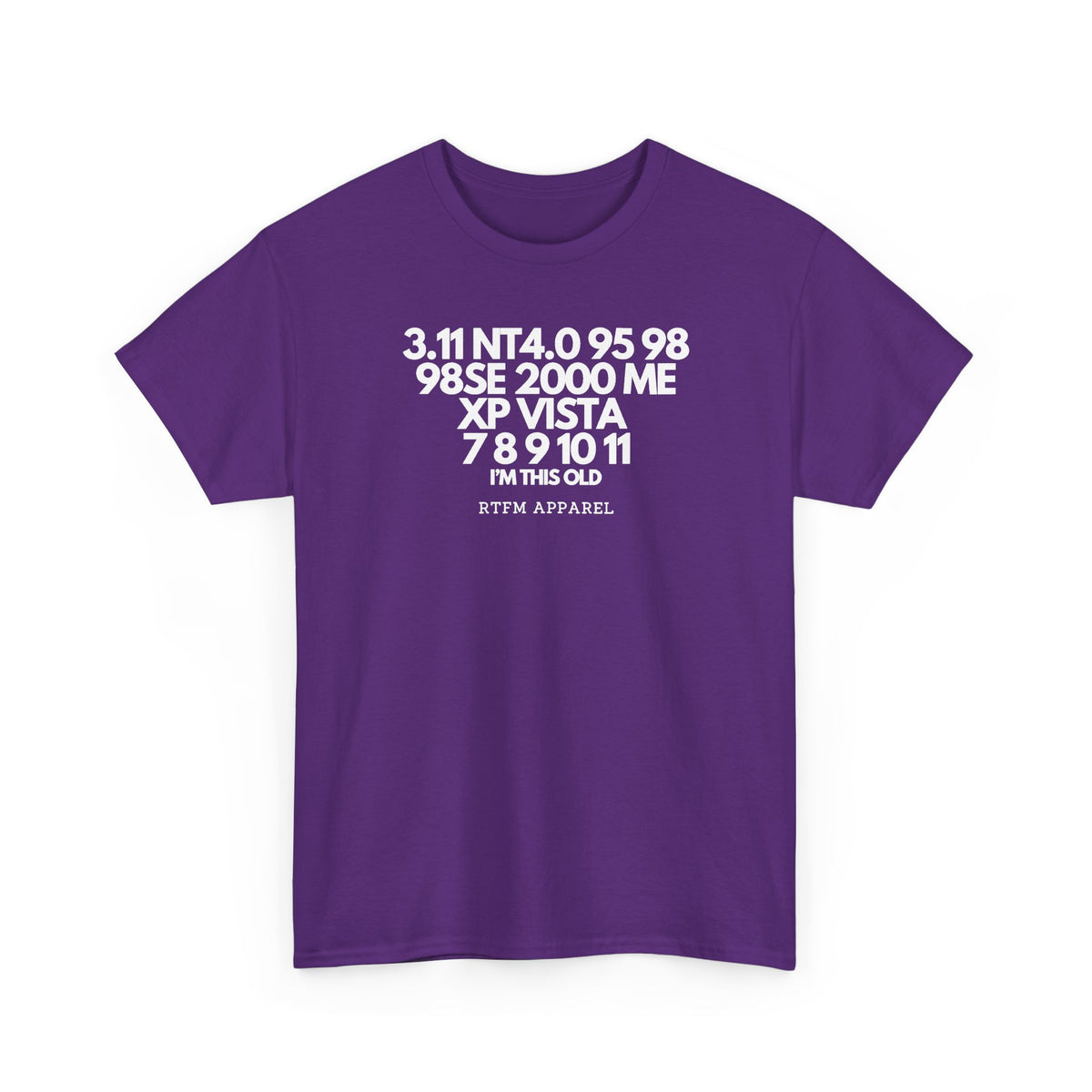 3.11 NT4.0 95 98 98SE 2000 ME XP Vista 7 8 9 10 11 I'm This Old Retro Tech — Tee