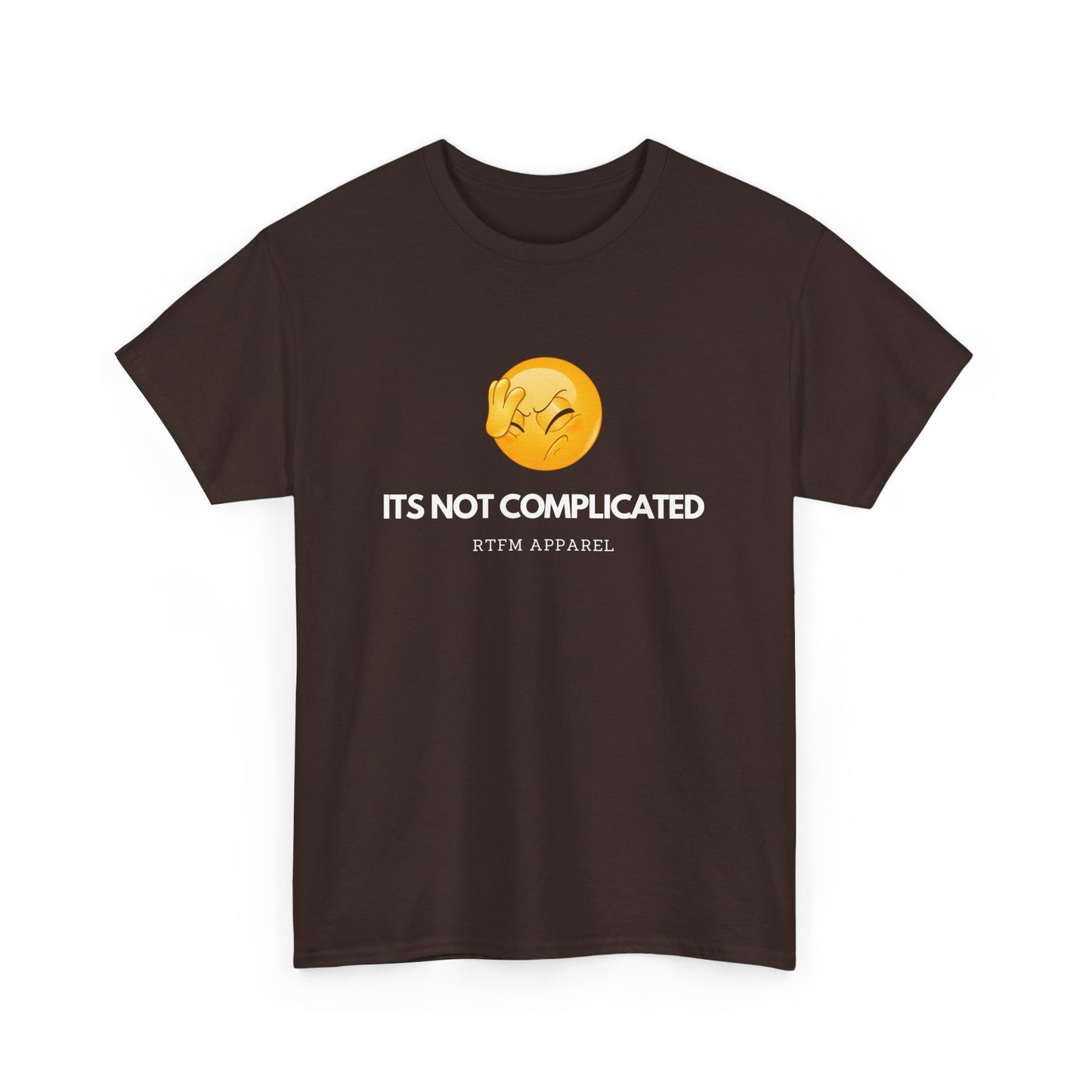 It's Not Complicated Emoji Humor RTFM Apparel - Tech, IT, Sysadmin, Network Admin