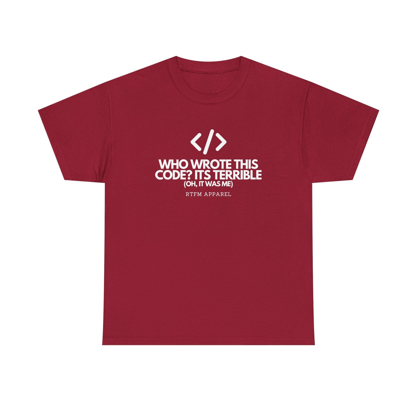 Who Wrote This Code Its Terrible Funny Programmer T-Shirt, Developer, Coding Humor, Geek, Nerd, Software Engineer