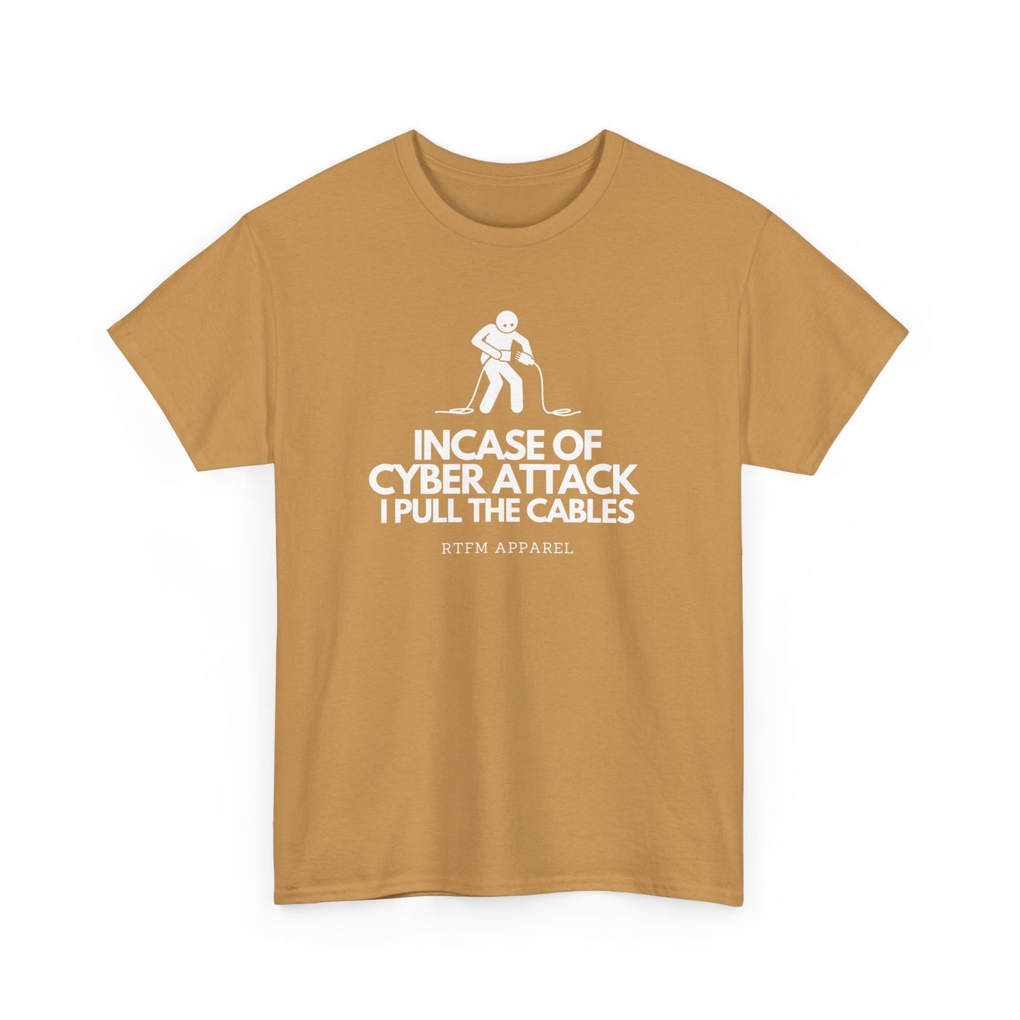 Incase Of Cyber Attack I Pull The Cables - RTFM Apparel, Tech, IT, Cybersecurity Humor Tee