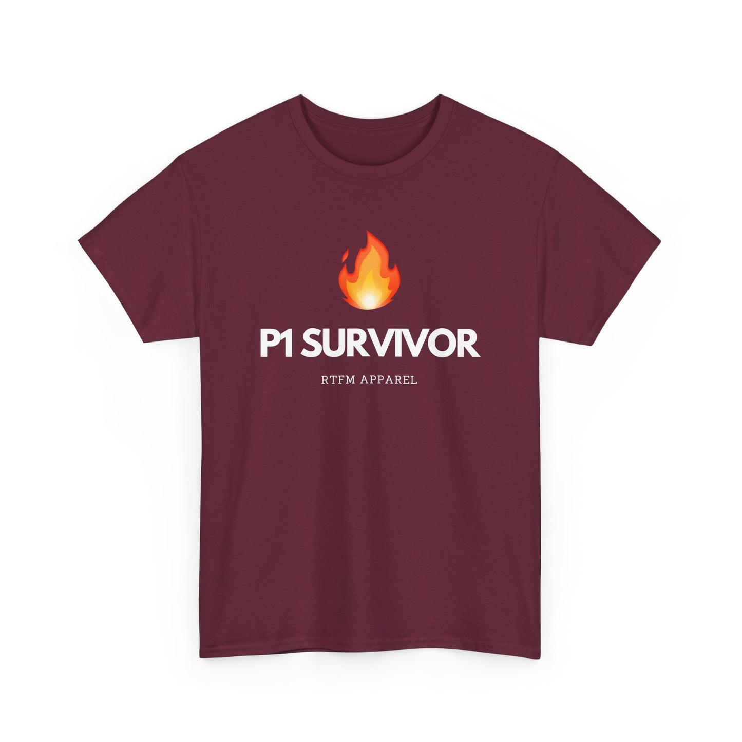 P1 Survivor T-Shirt - RTFM Apparel Funny IT, Tech, Cybersecurity, Geek Humor