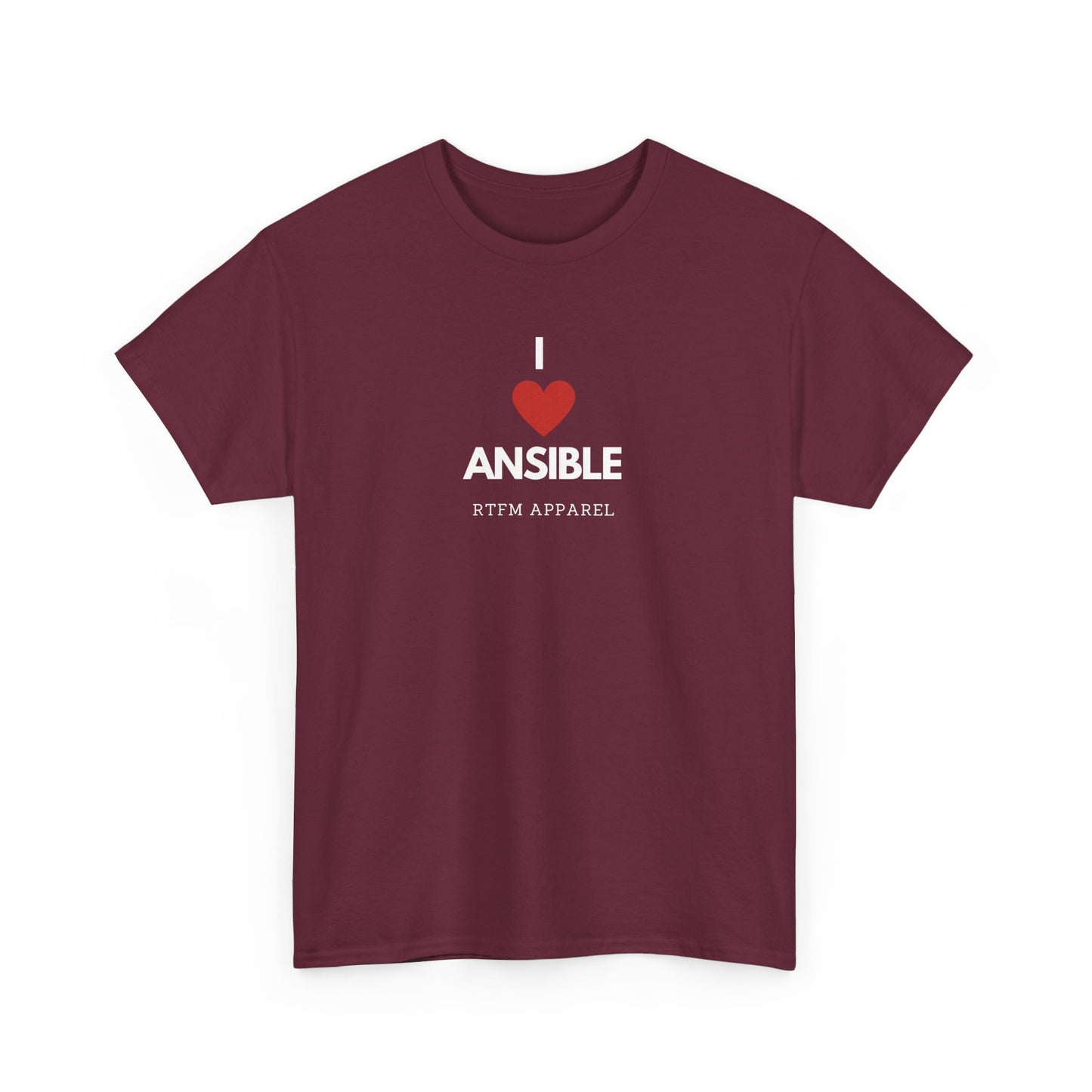 I Love Ansible RTFM Apparel Funny T-Shirt For DevOps, Sysadmin, IT Tech