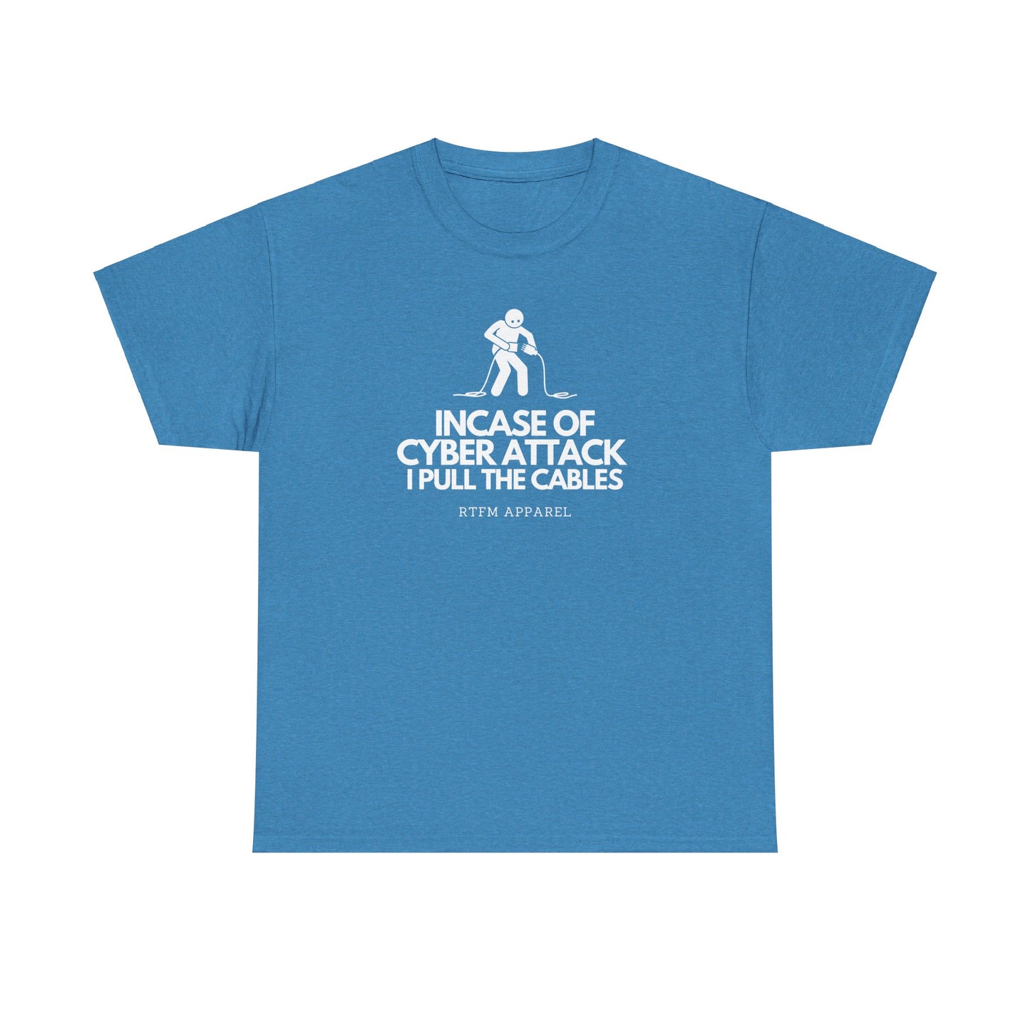 Incase Of Cyber Attack I Pull The Cables - RTFM Apparel, Tech, IT, Cybersecurity Humor Tee