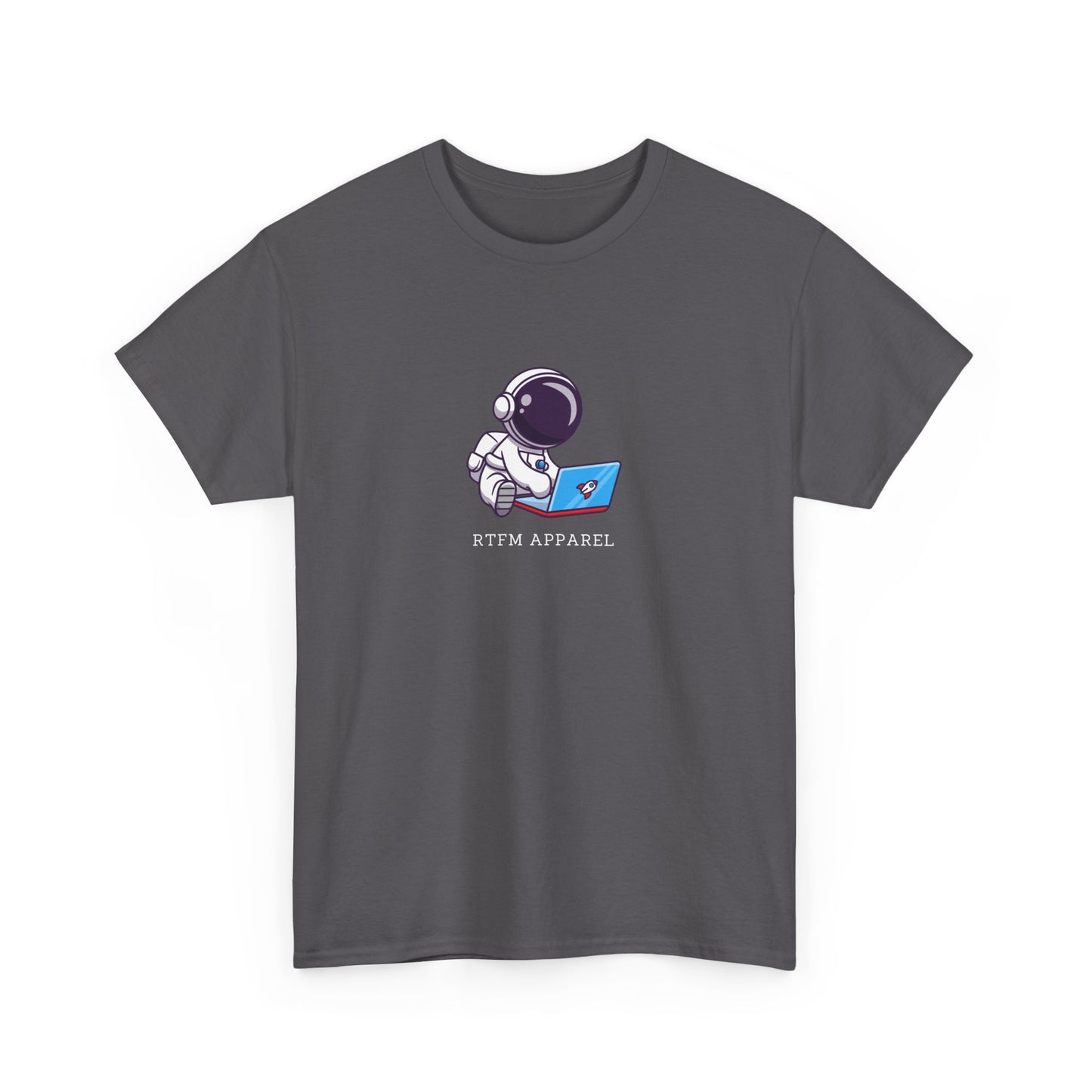 RTFM Apparel - Astronaut With Laptop Geek Humor Tech IT Sysadmin