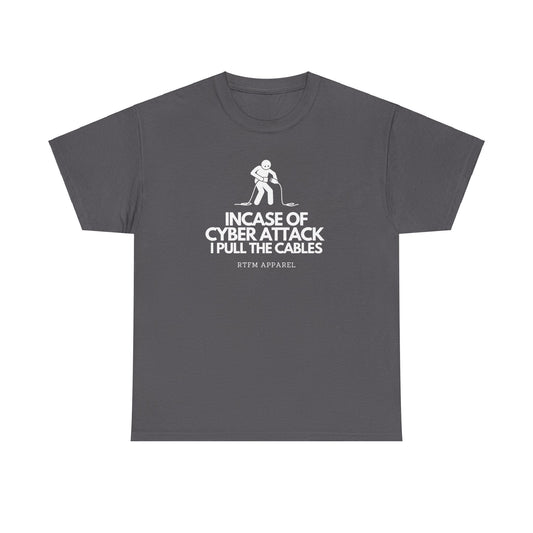 Incase Of Cyber Attack I Pull The Cables - RTFM Apparel, Tech, IT, Cybersecurity Humor Tee