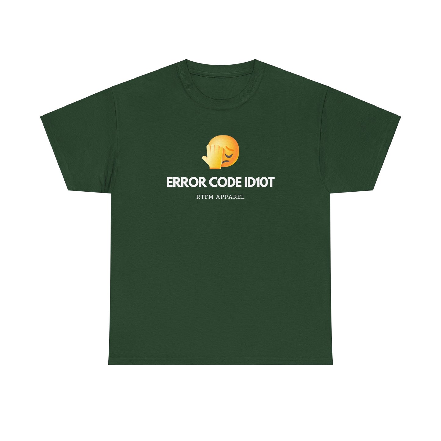 Error Code ID10T Funny IT RTFM Apparel Tshirt For Tech Geeks