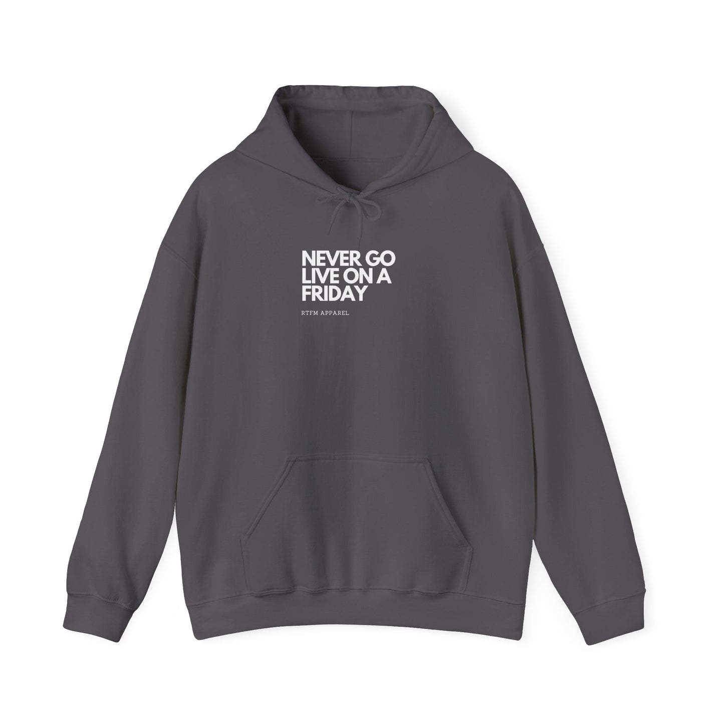 Never Go Live On A Friday Hoodie - IT Humor, DevOps, Programmer, RTFM Apparel
