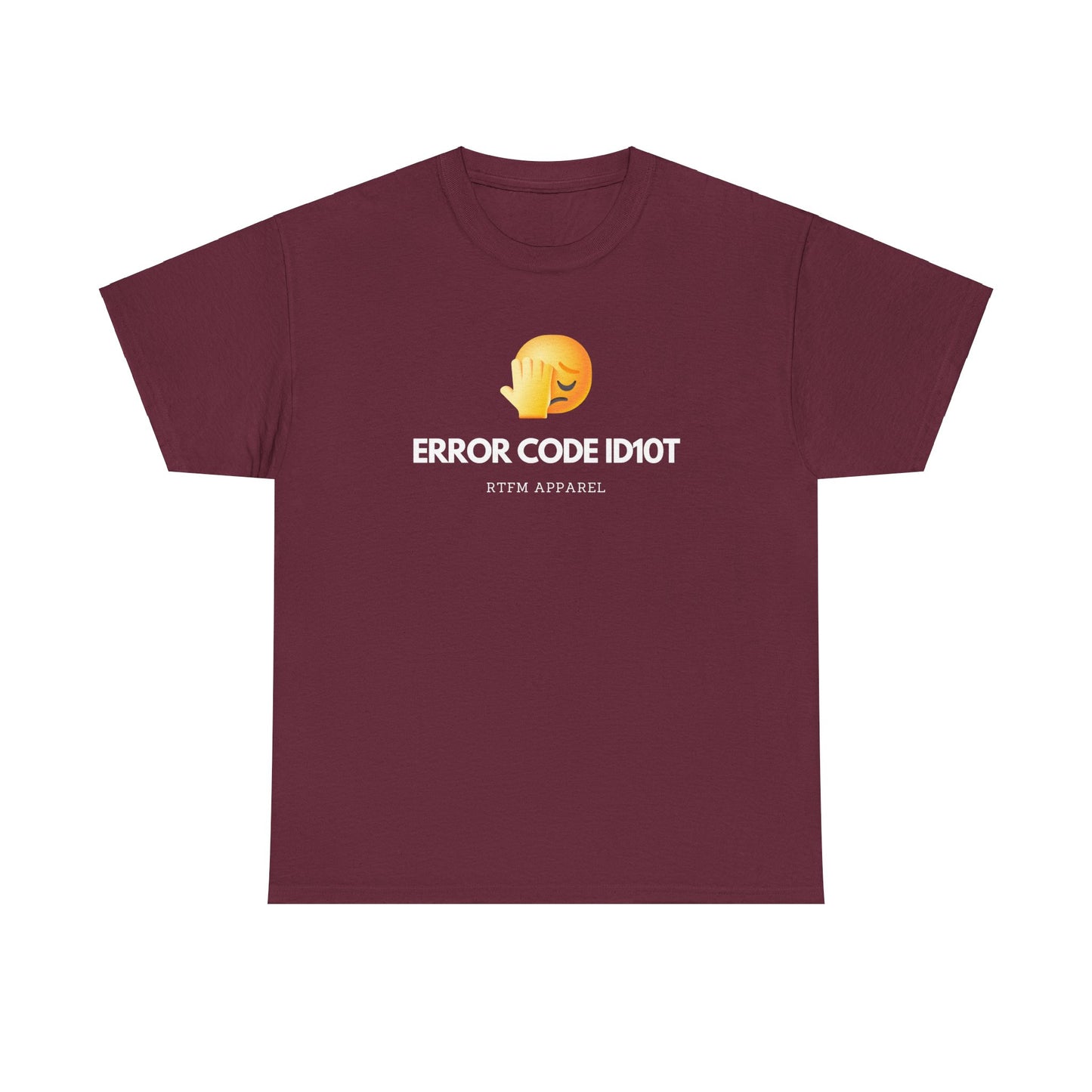 Error Code ID10T Funny IT RTFM Apparel Tshirt For Tech Geeks