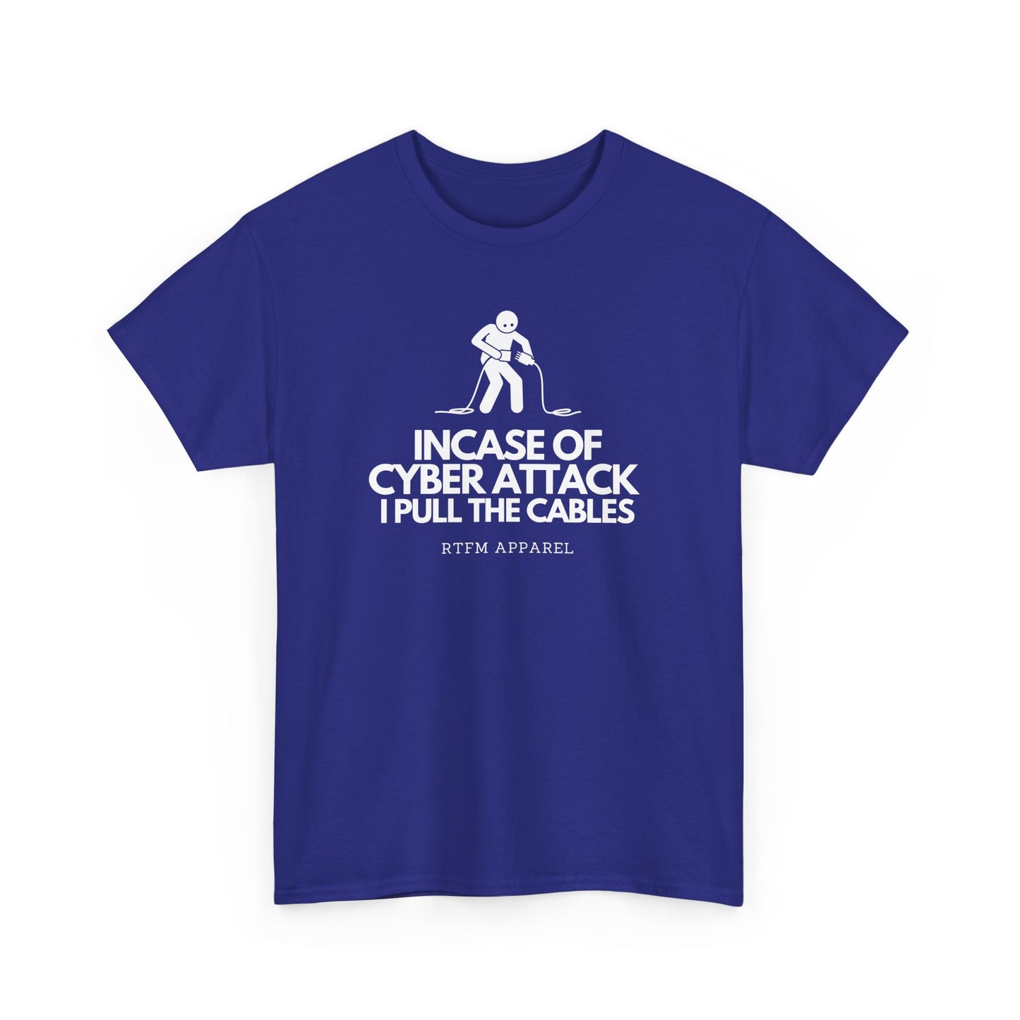 Incase Of Cyber Attack I Pull The Cables - RTFM Apparel, Tech, IT, Cybersecurity Humor Tee