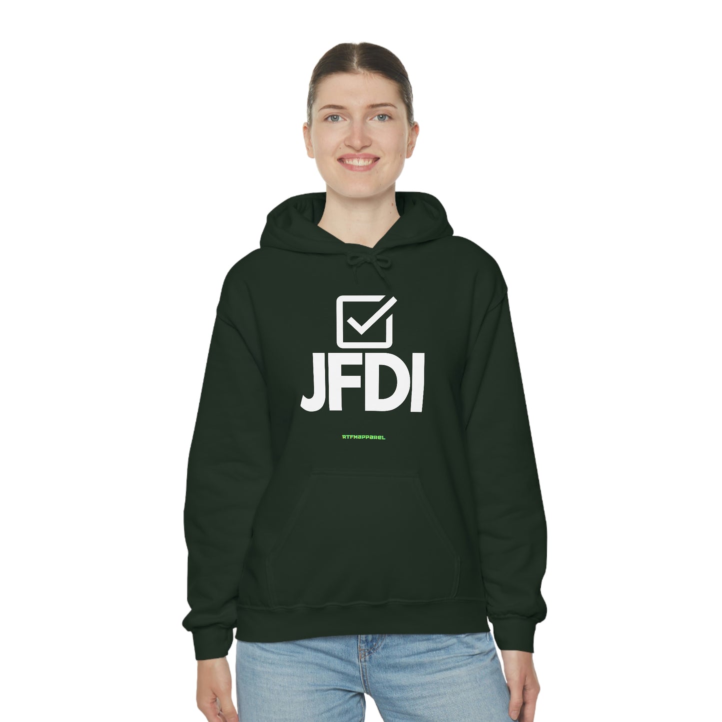 JFDI, Just do it, Funny, Sysadmin, Geek, Project Manager, Developer, Gift, Unisex Hooded Sweatshirt