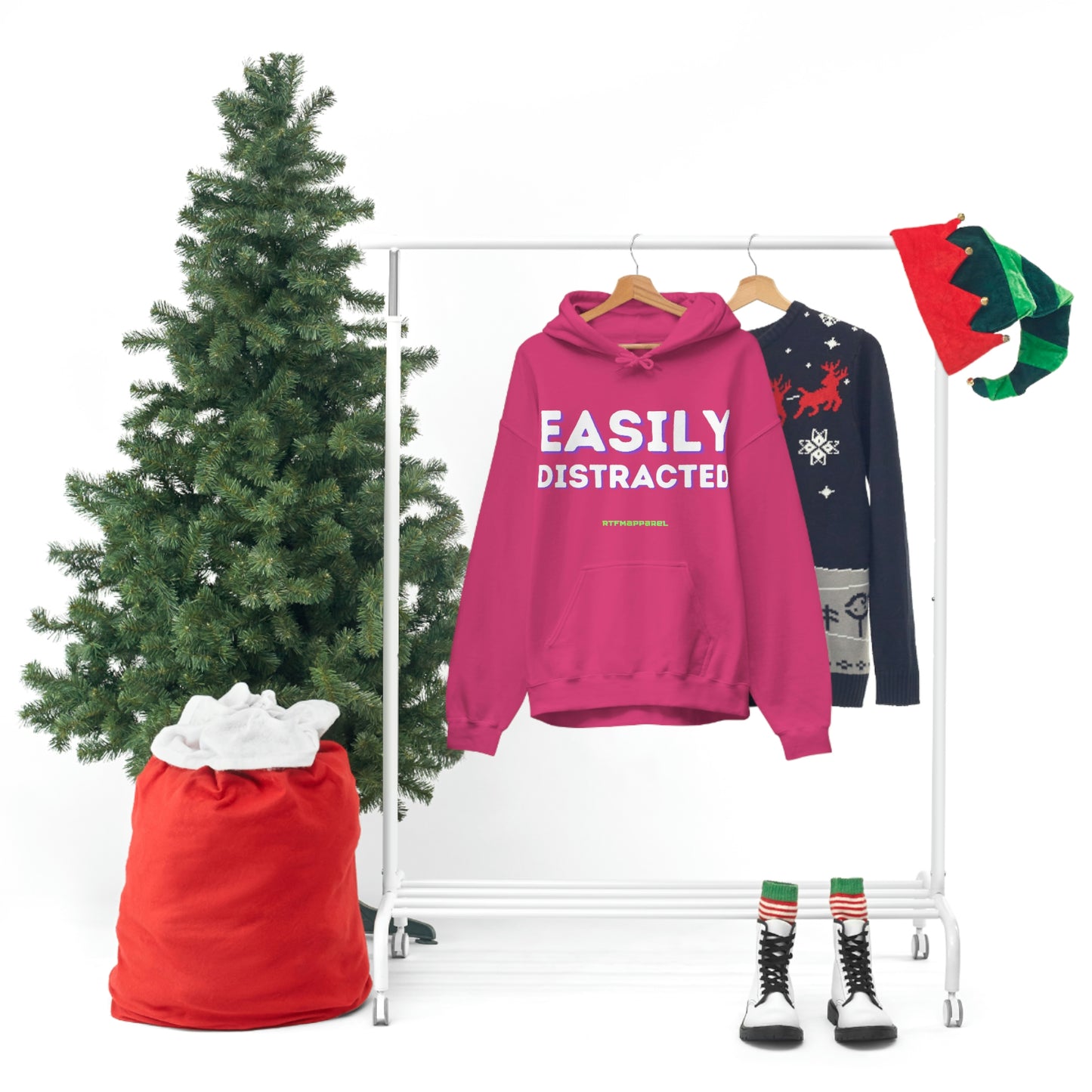 Easily Distracted - Funny, Sysadmin, Geek, Gamer, Developer, Gift Hooded Sweatshirt