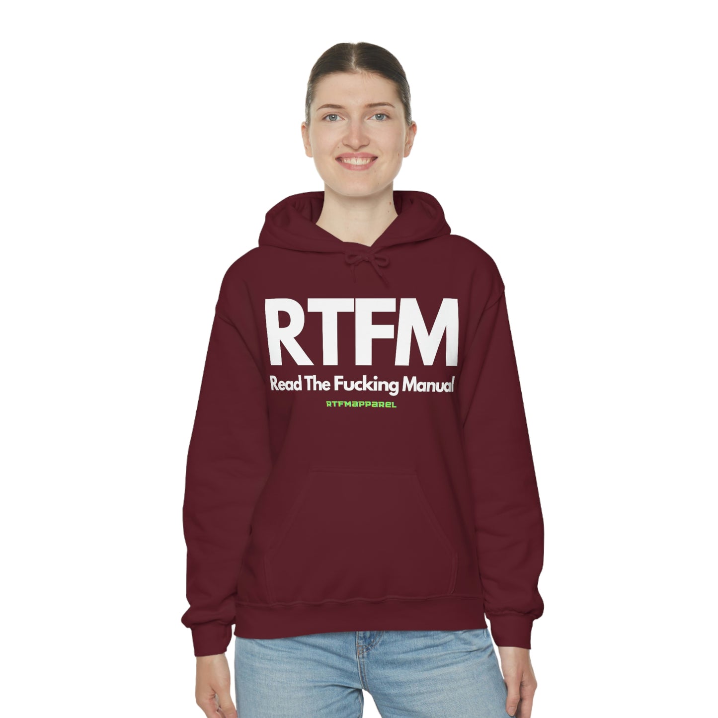 RTFM, Read the Manual, Explicit Funny, Sysadmin, Geek, Project Manager, Developer, Gift, Unisex Hooded Sweatshirt