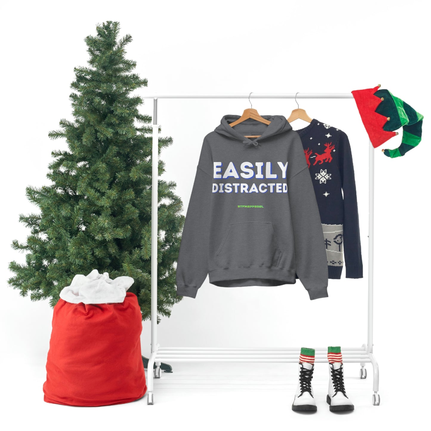 Easily Distracted - Funny, Sysadmin, Geek, Gamer, Developer, Gift Hooded Sweatshirt