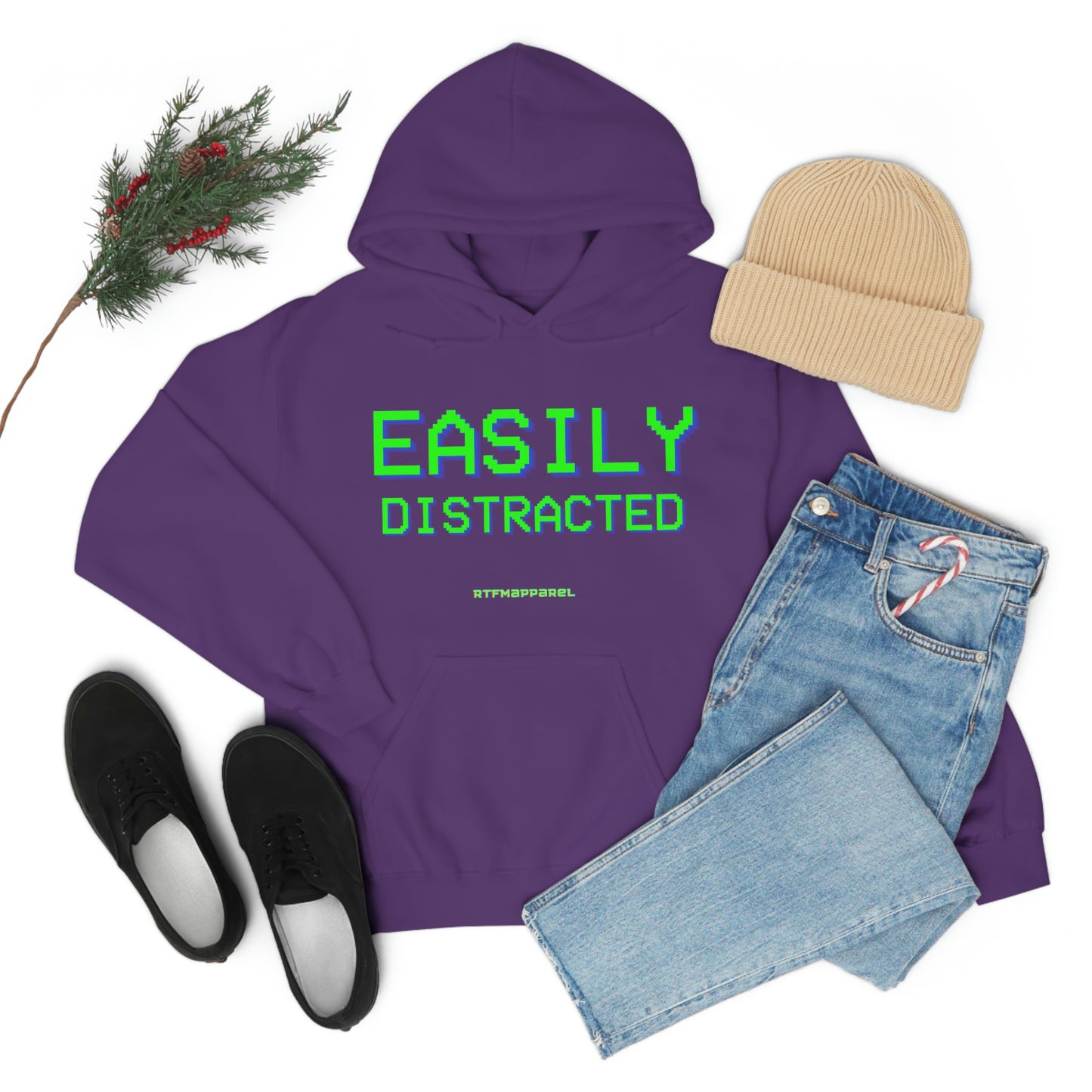 Easily Distracted - Funny, Sysadmin, Geek, Gamer, Developer, Gift Hooded Sweatshirt