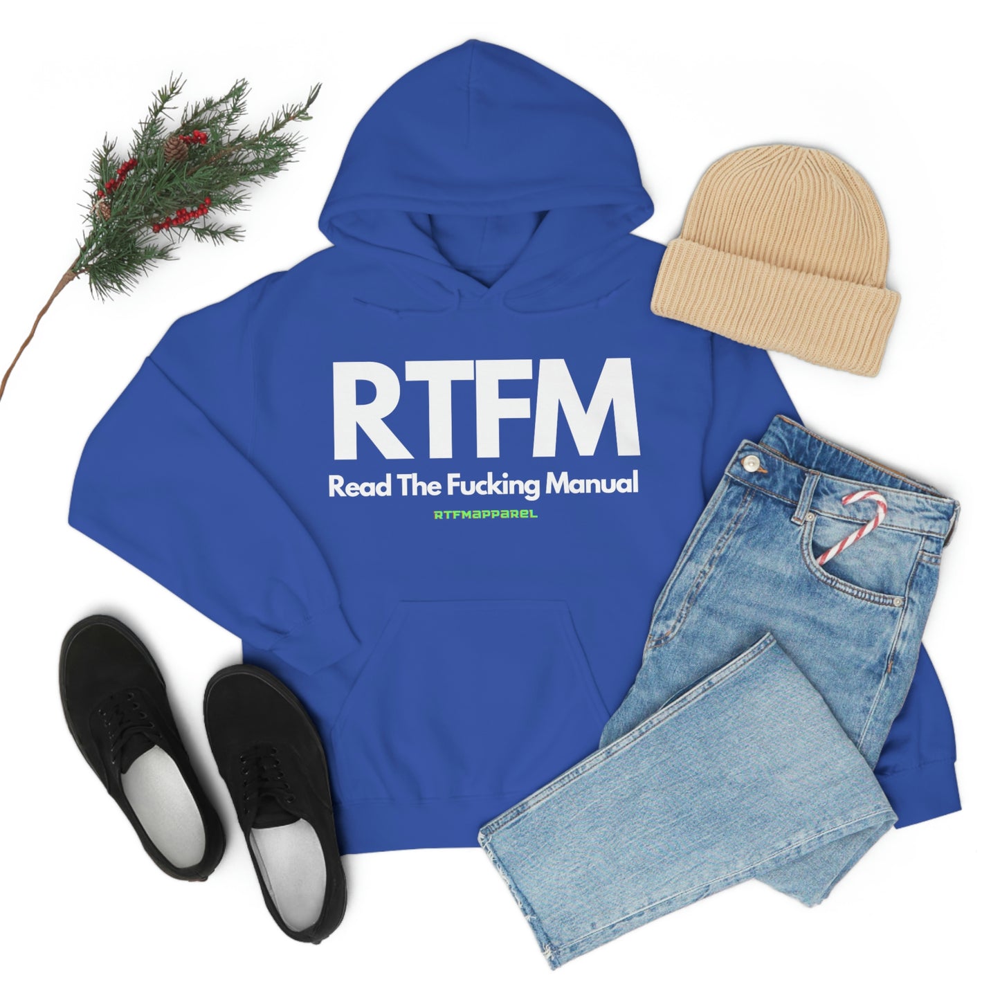 RTFM, Read the Manual, Explicit Funny, Sysadmin, Geek, Project Manager, Developer, Gift, Unisex Hooded Sweatshirt