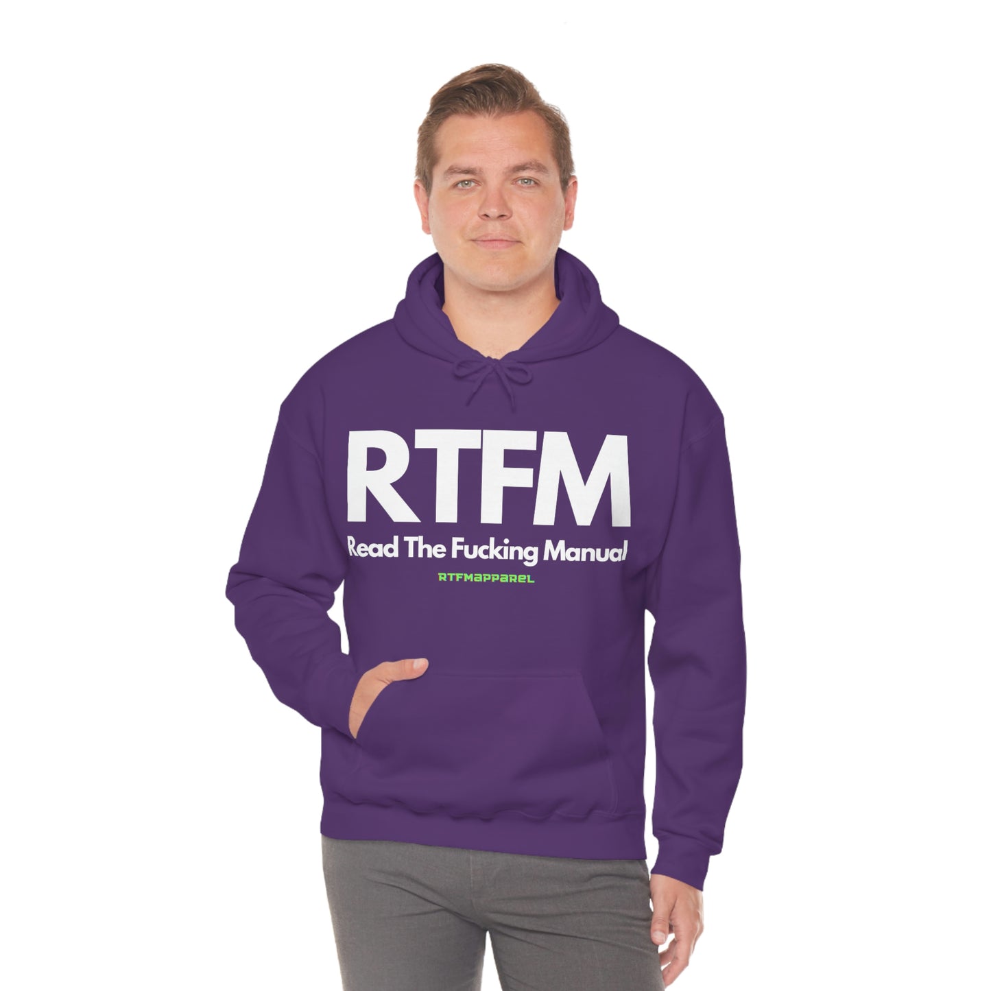 RTFM, Read the Manual, Explicit Funny, Sysadmin, Geek, Project Manager, Developer, Gift, Unisex Hooded Sweatshirt
