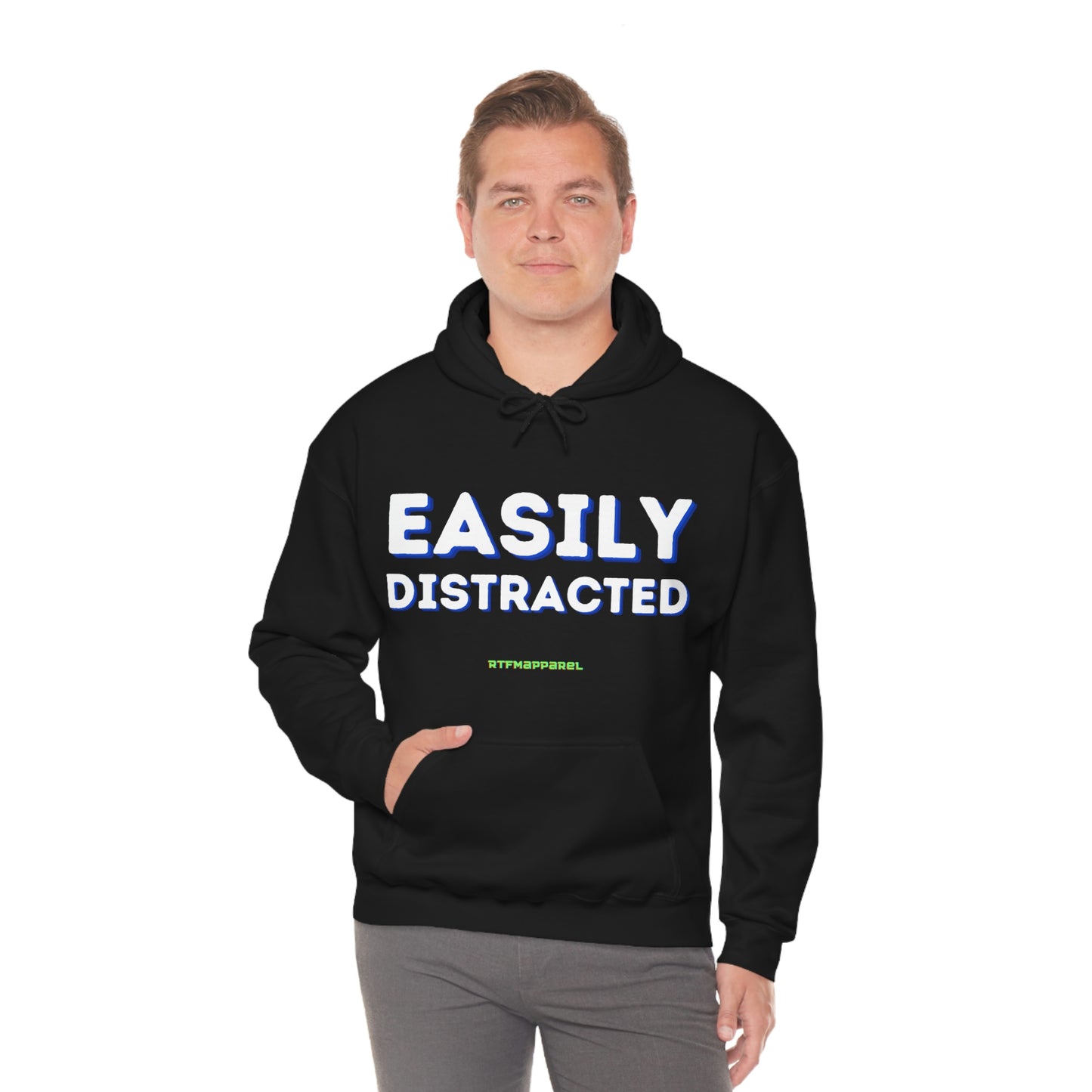 Easily Distracted - Funny, Sysadmin, Geek, Gamer, Developer, Gift Hooded Sweatshirt