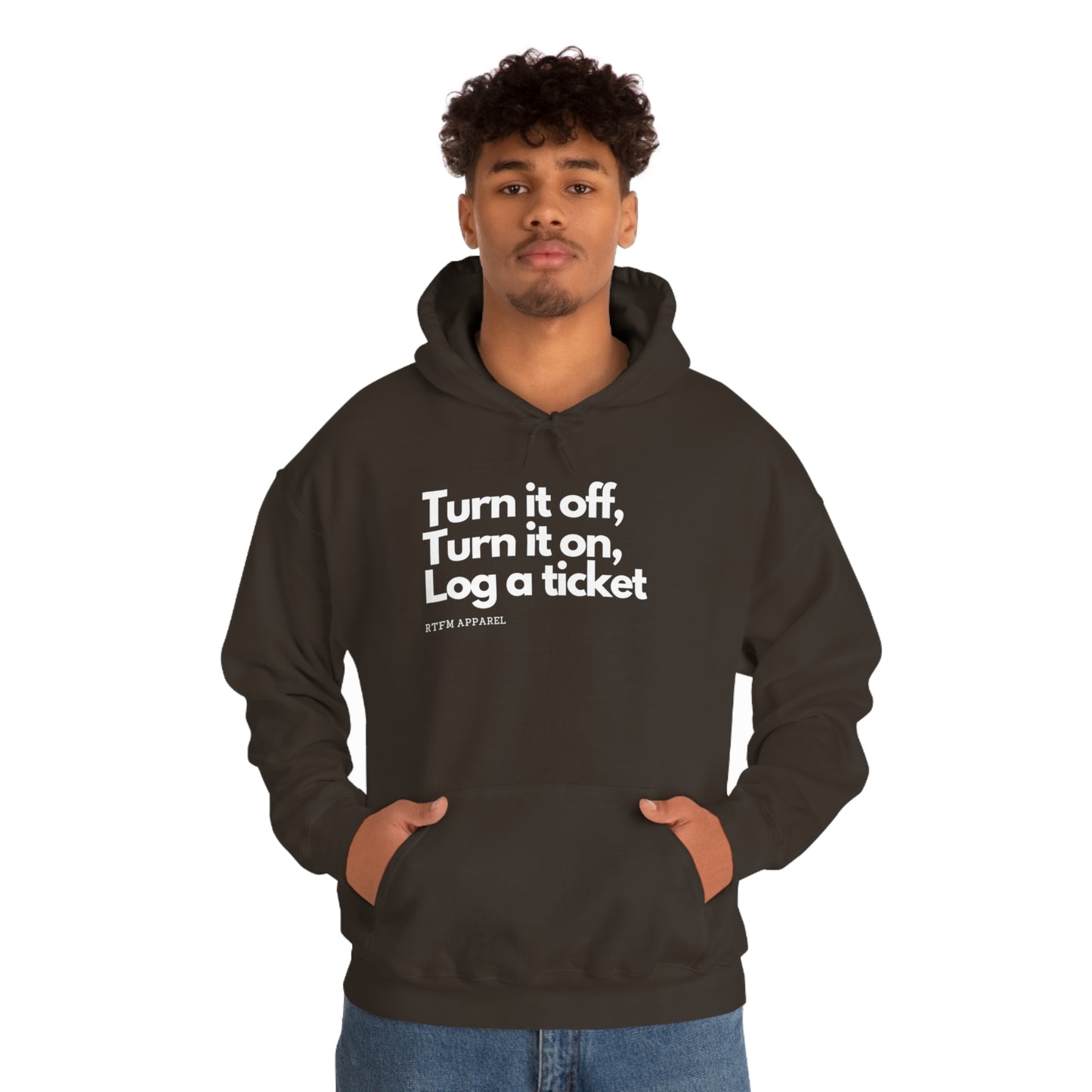 Turn it off, Turn it on, Log a ticket - Helpdesk, Sysadmin, Cloud Engineer, Architect, Azure, AWS, Network admin, Server Admin Hoodie