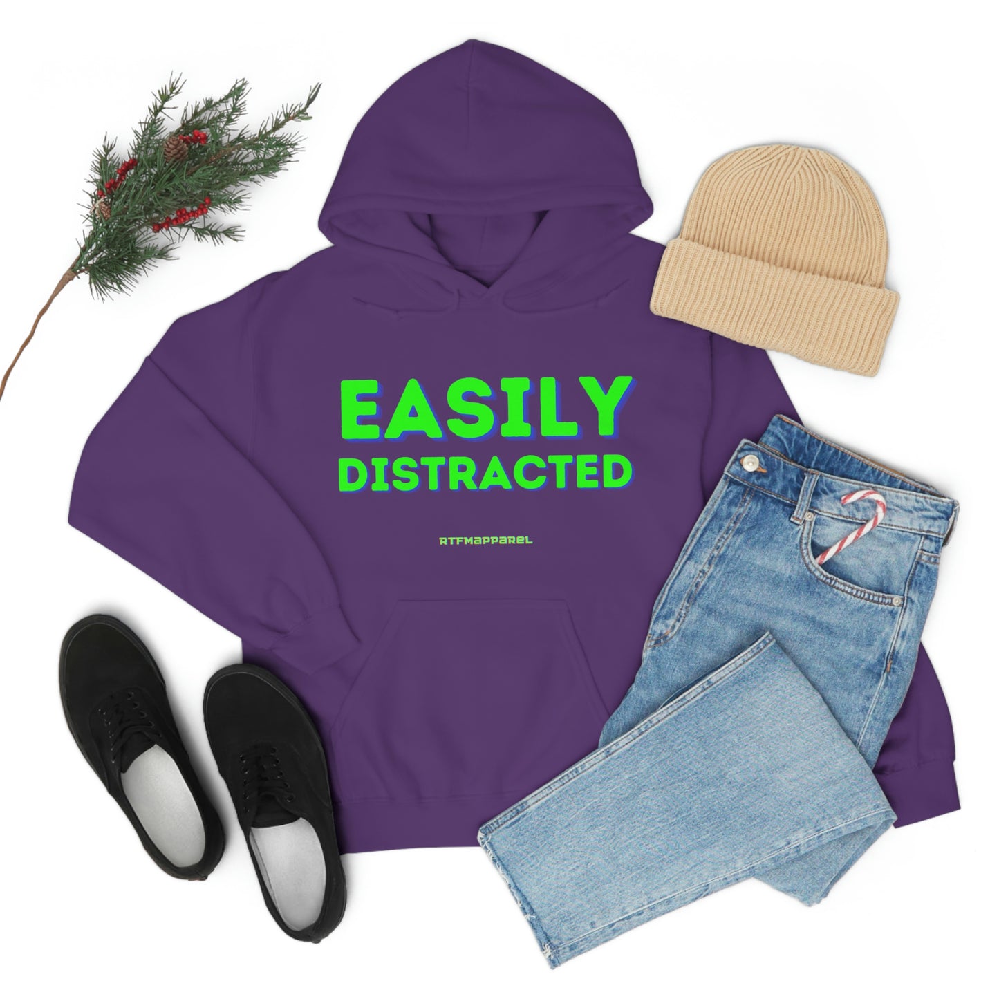 Easily Distracted - Funny, Sysadmin, Geek, Gamer, Developer, Gift Hooded Sweatshirt