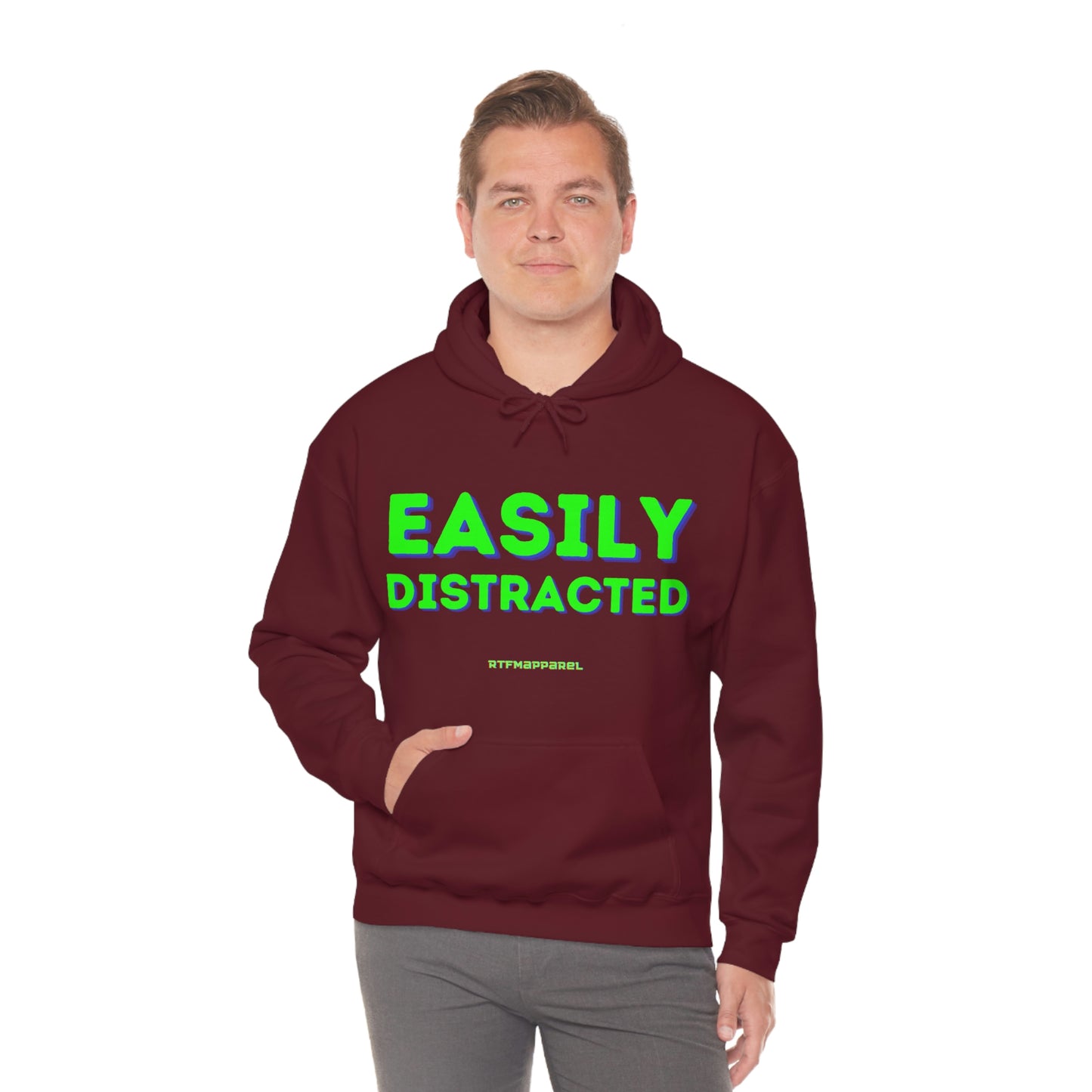 Easily Distracted - Funny, Sysadmin, Geek, Gamer, Developer, Gift Hooded Sweatshirt