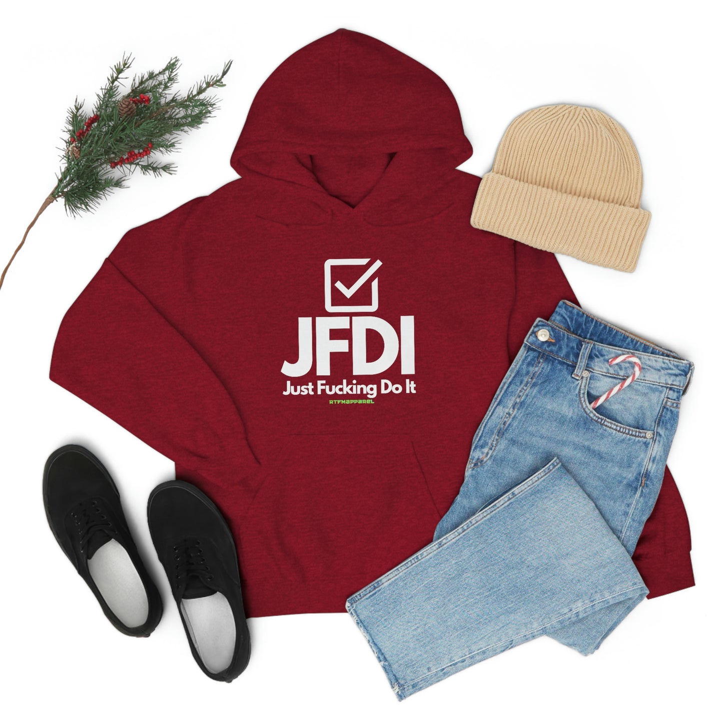 JFDI, Just do it, Funny, Sysadmin, Geek, Project Manager, Explicit, Developer, Gift, Unisex Hooded Sweatshirt