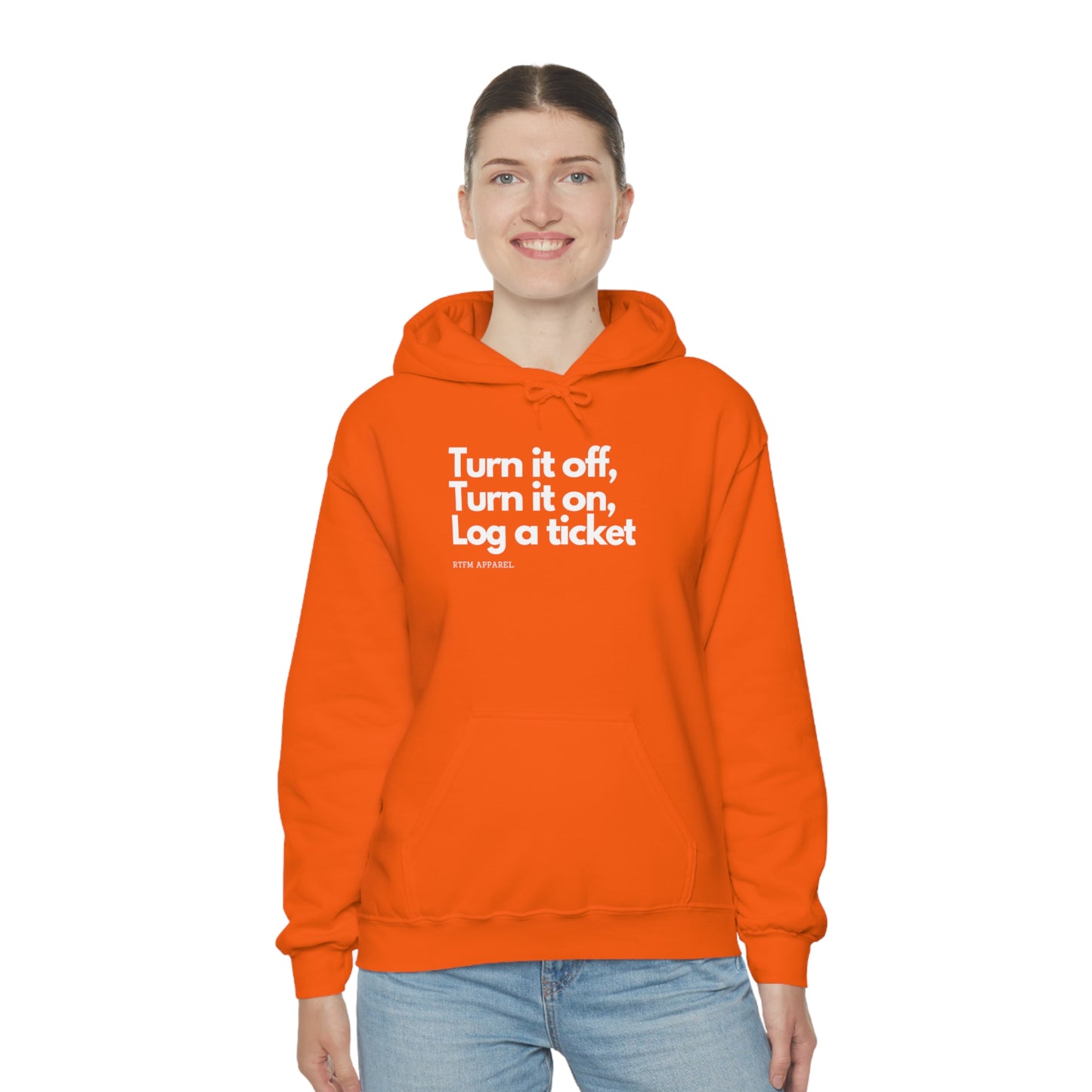 Turn it off, Turn it on, Log a ticket - Helpdesk, Sysadmin, Cloud Engineer, Architect, Azure, AWS, Network admin, Server Admin Hoodie