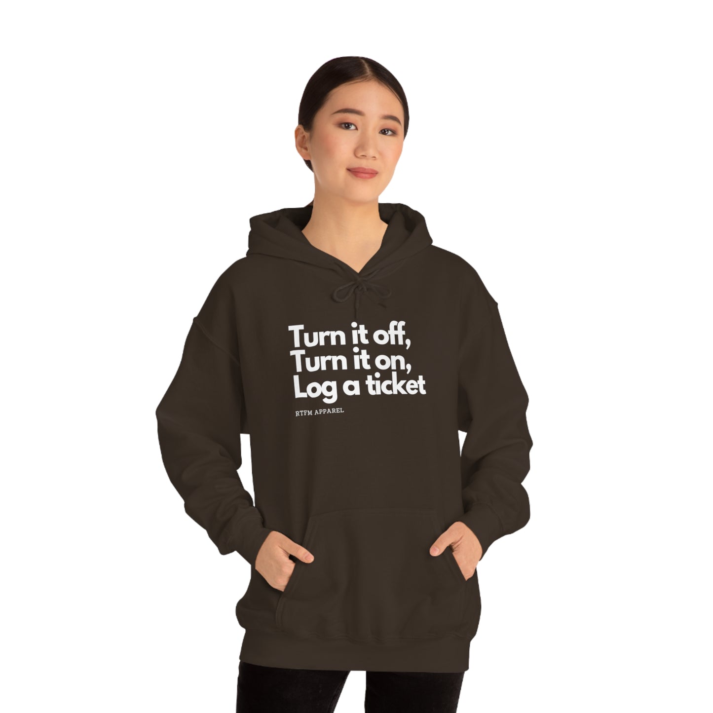 Turn it off, Turn it on, Log a ticket - Helpdesk, Sysadmin, Cloud Engineer, Architect, Azure, AWS, Network admin, Server Admin Hoodie