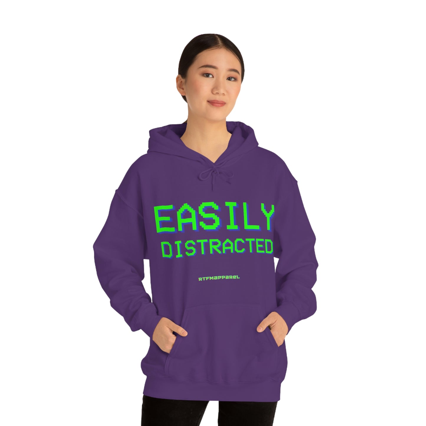 Easily Distracted - Funny, Sysadmin, Geek, Gamer, Developer, Gift Hooded Sweatshirt