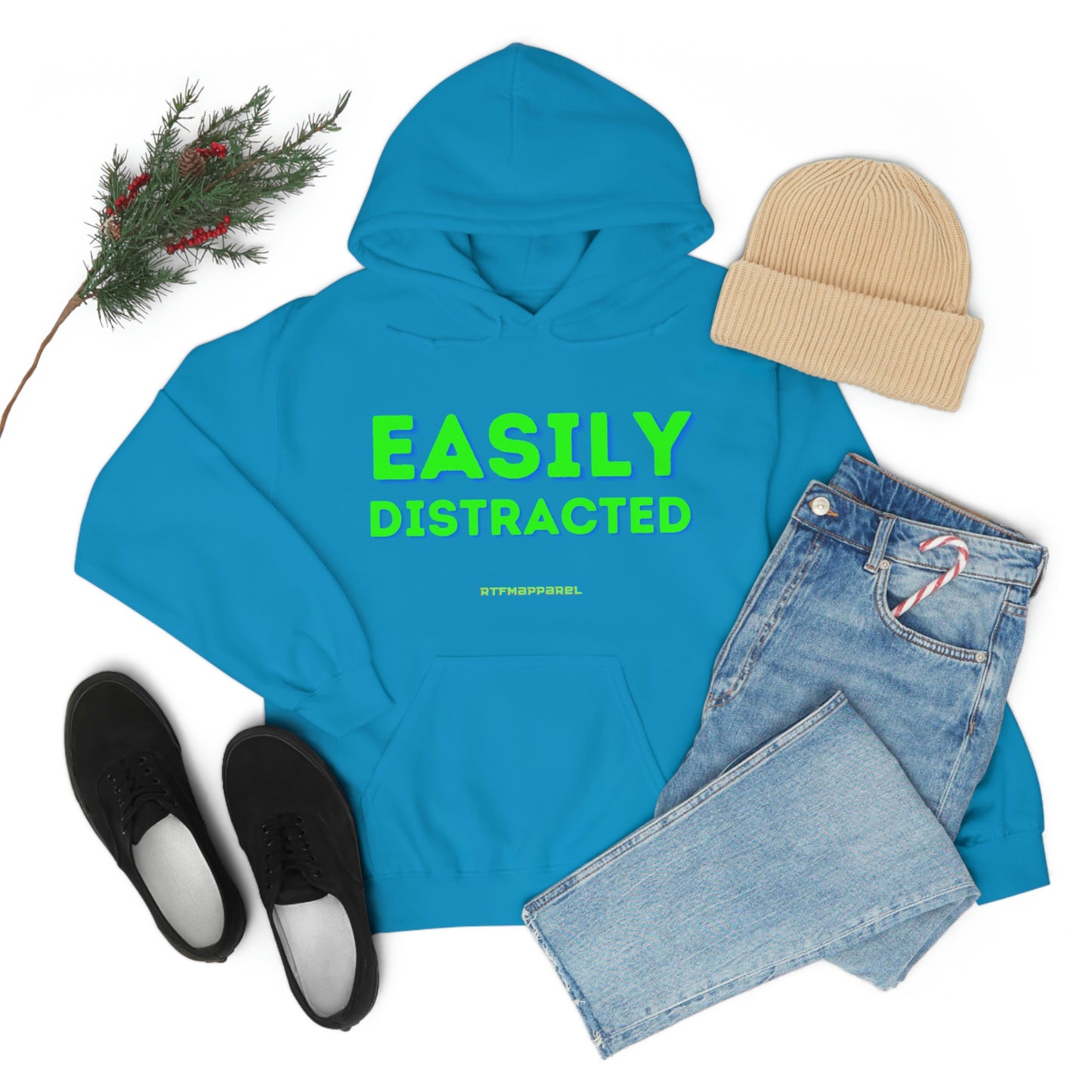 Easily Distracted - Funny, Sysadmin, Geek, Gamer, Developer, Gift Hooded Sweatshirt