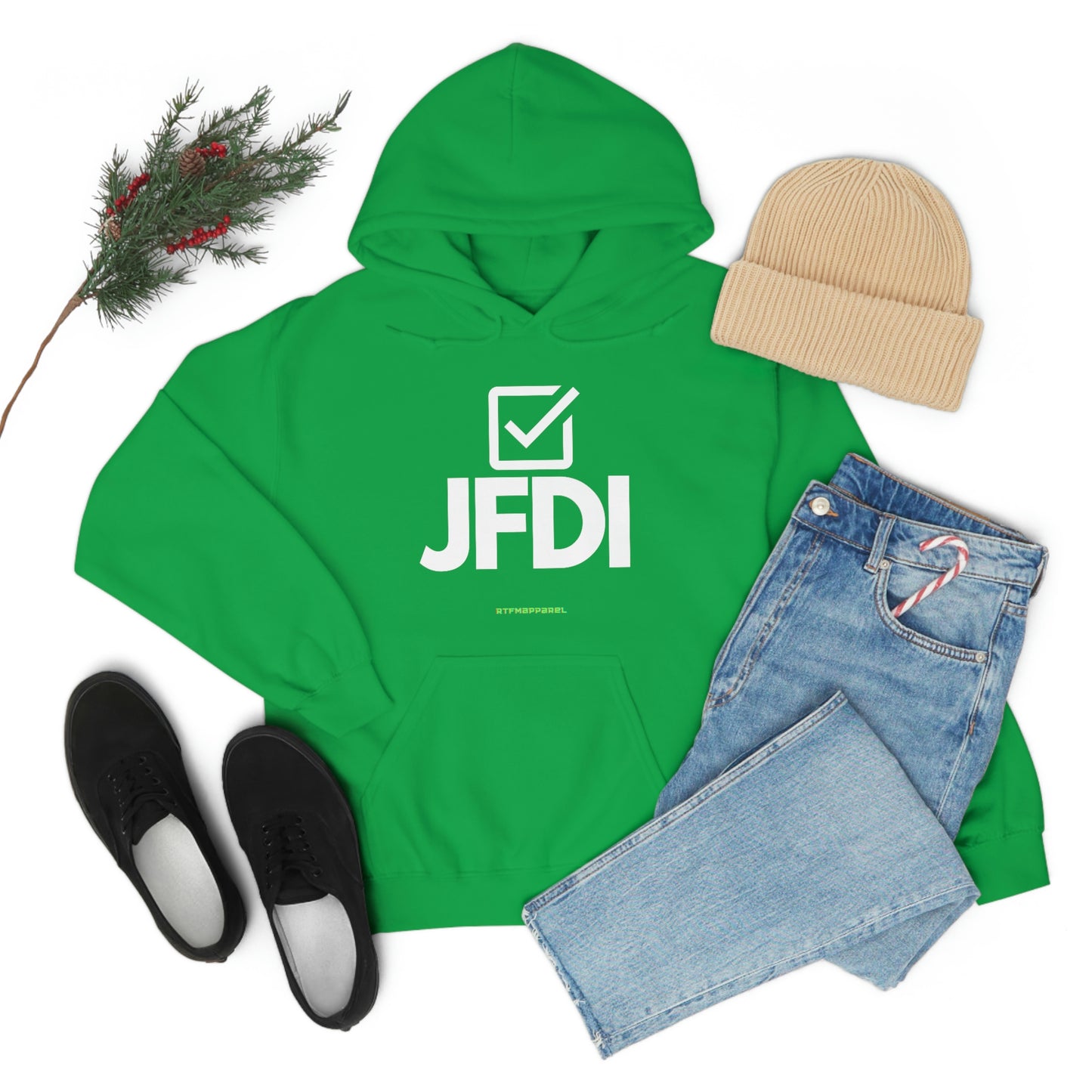 JFDI, Just do it, Funny, Sysadmin, Geek, Project Manager, Developer, Gift, Unisex Hooded Sweatshirt