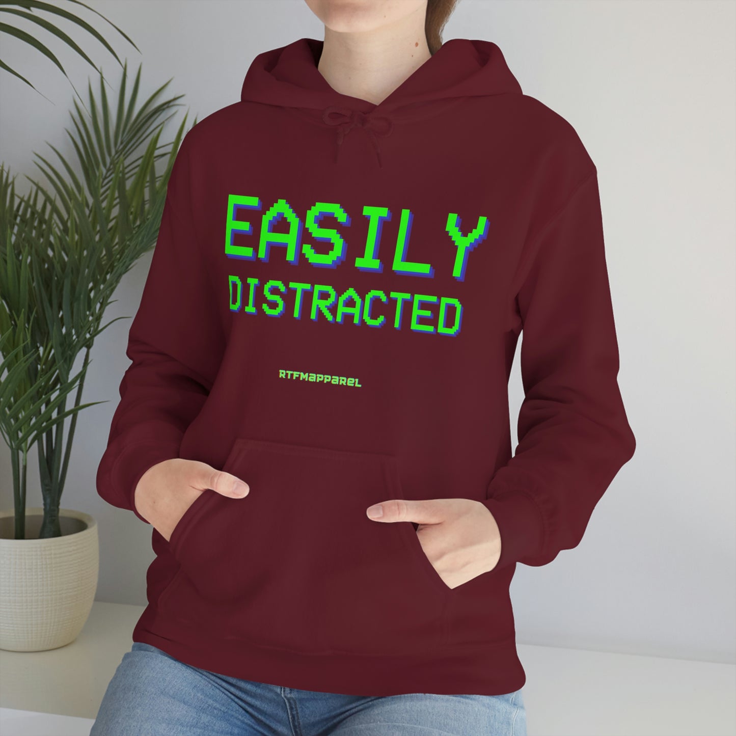 Easily Distracted - Funny, Sysadmin, Geek, Gamer, Developer, Gift Hooded Sweatshirt