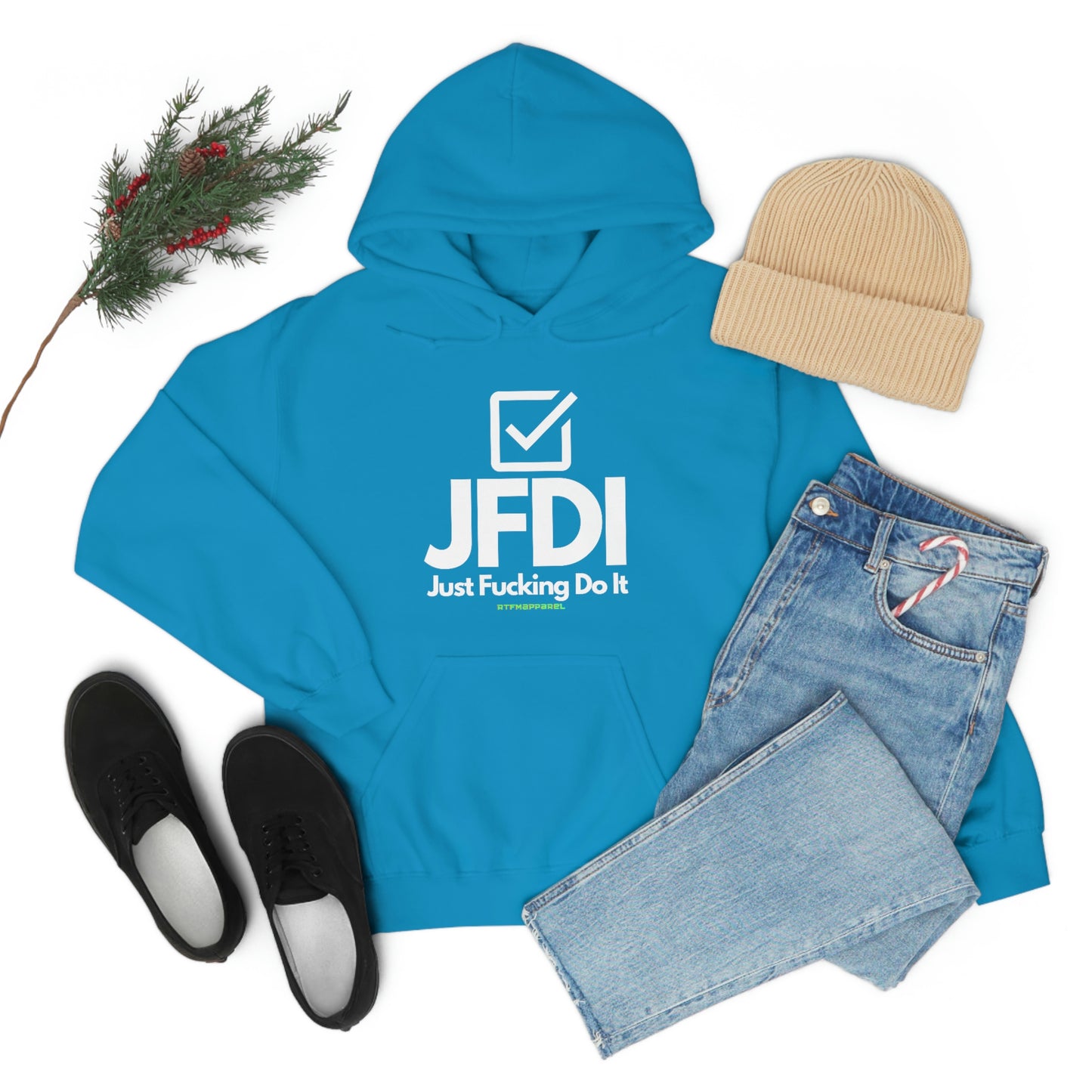JFDI, Just do it, Funny, Sysadmin, Geek, Project Manager, Explicit, Developer, Gift, Unisex Hooded Sweatshirt