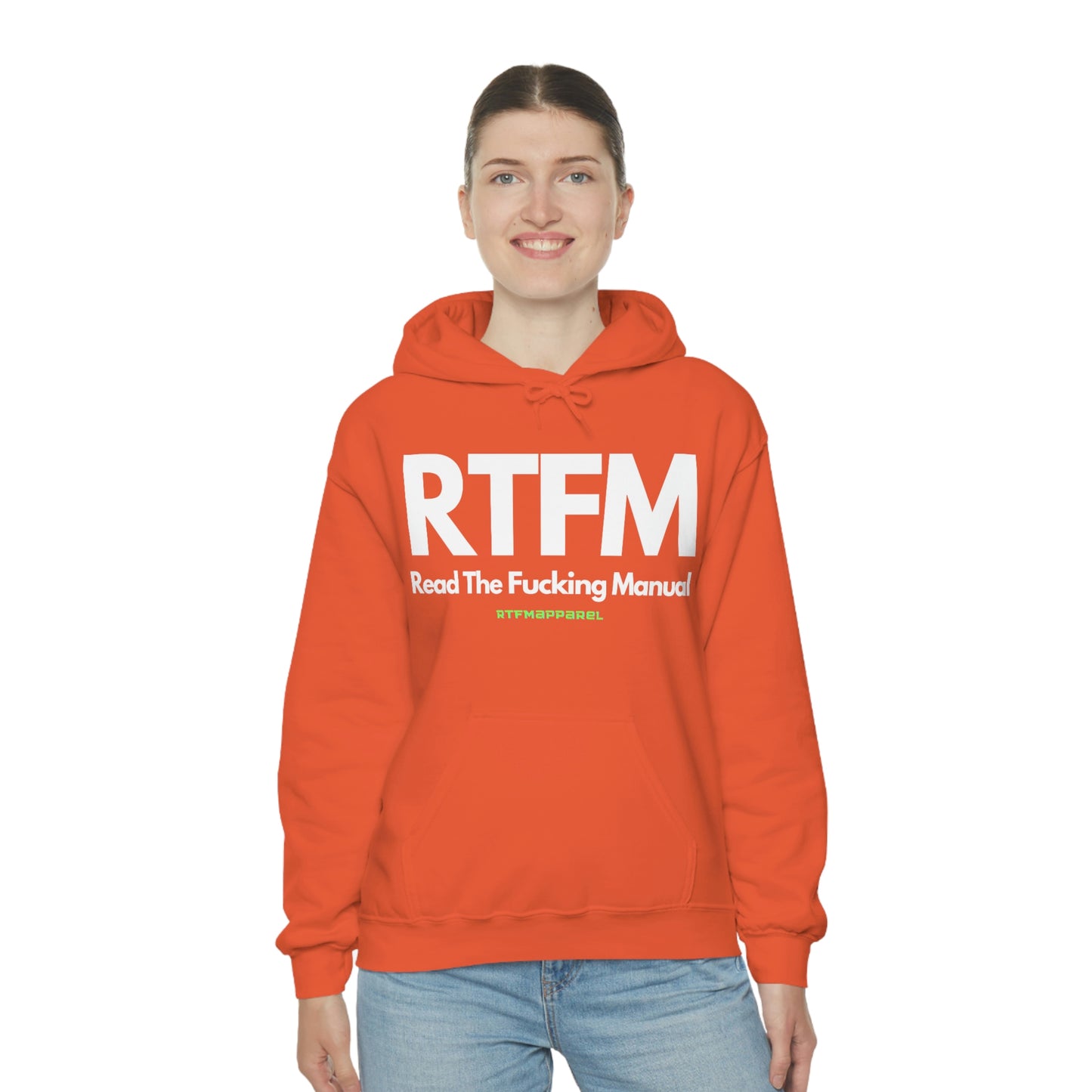 RTFM, Read the Manual, Explicit Funny, Sysadmin, Geek, Project Manager, Developer, Gift, Unisex Hooded Sweatshirt