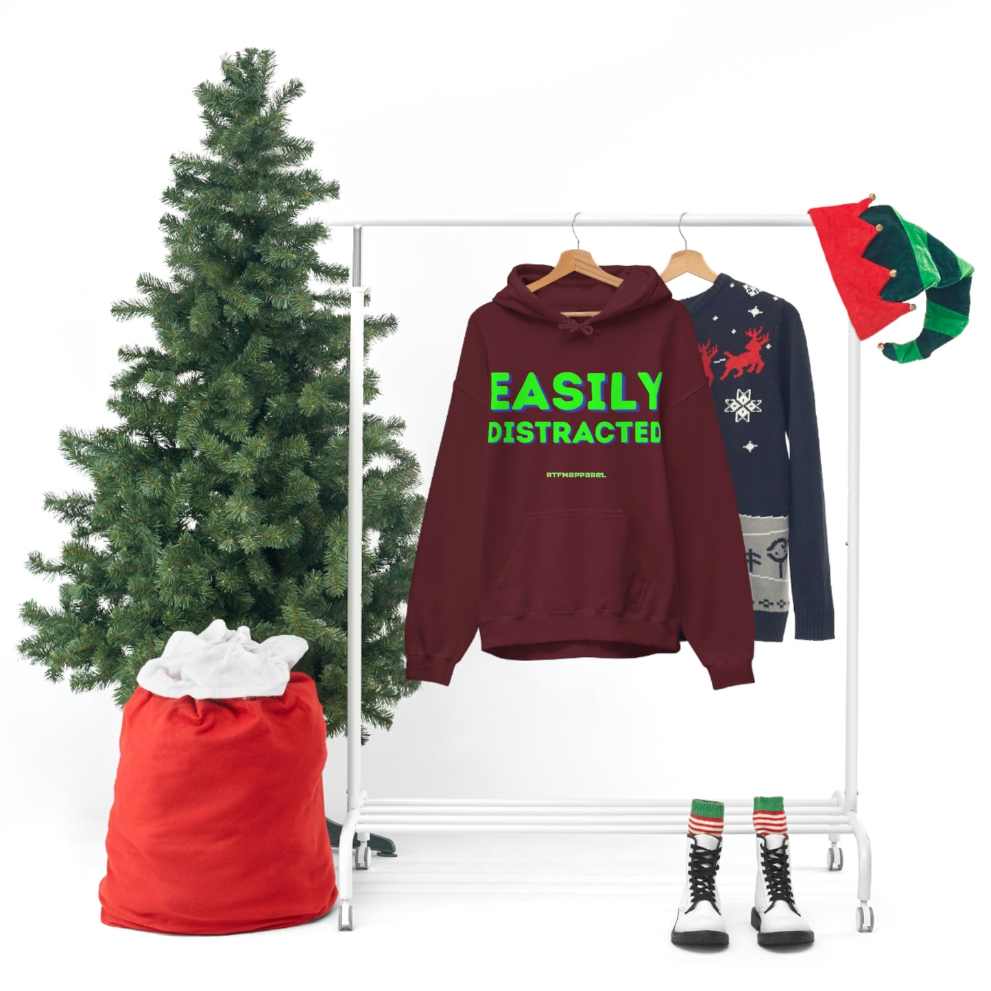 Easily Distracted - Funny, Sysadmin, Geek, Gamer, Developer, Gift Hooded Sweatshirt