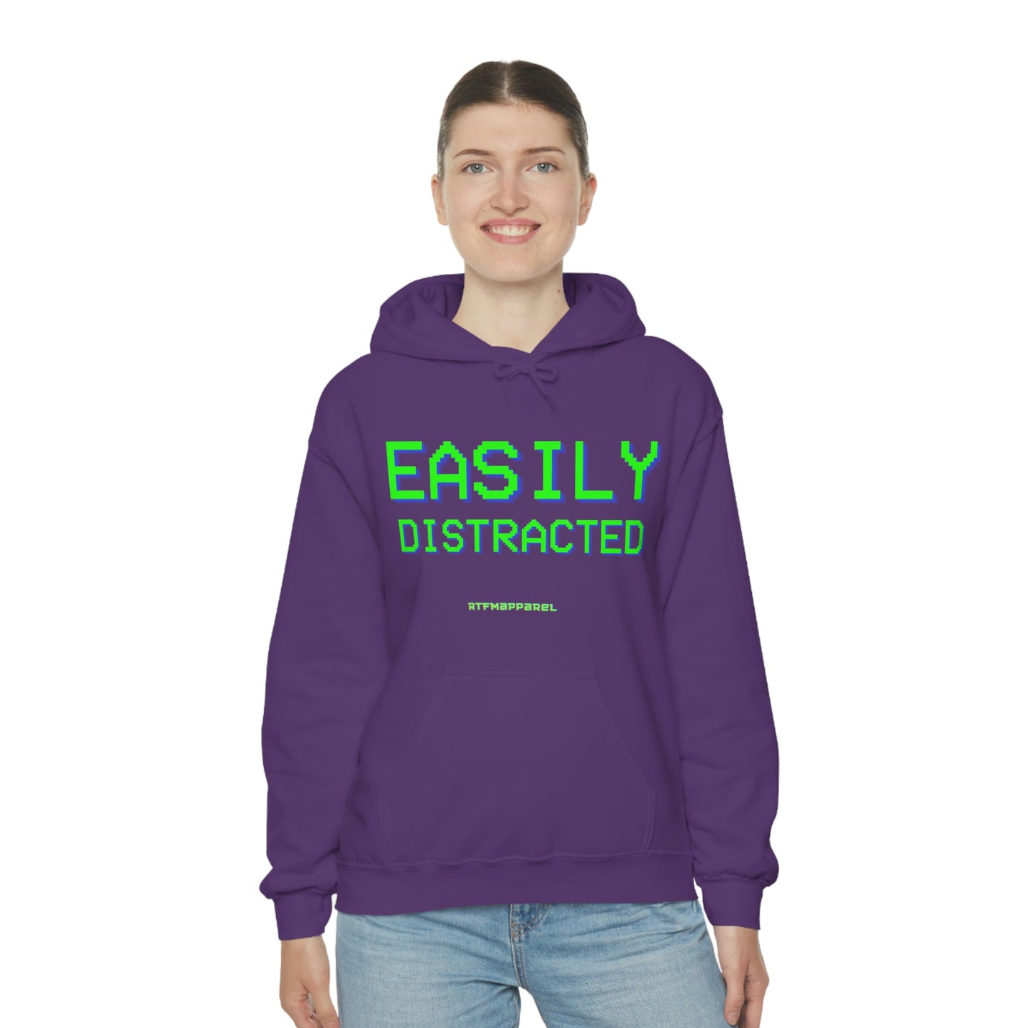 Easily Distracted - Funny, Sysadmin, Geek, Gamer, Developer, Gift Hooded Sweatshirt