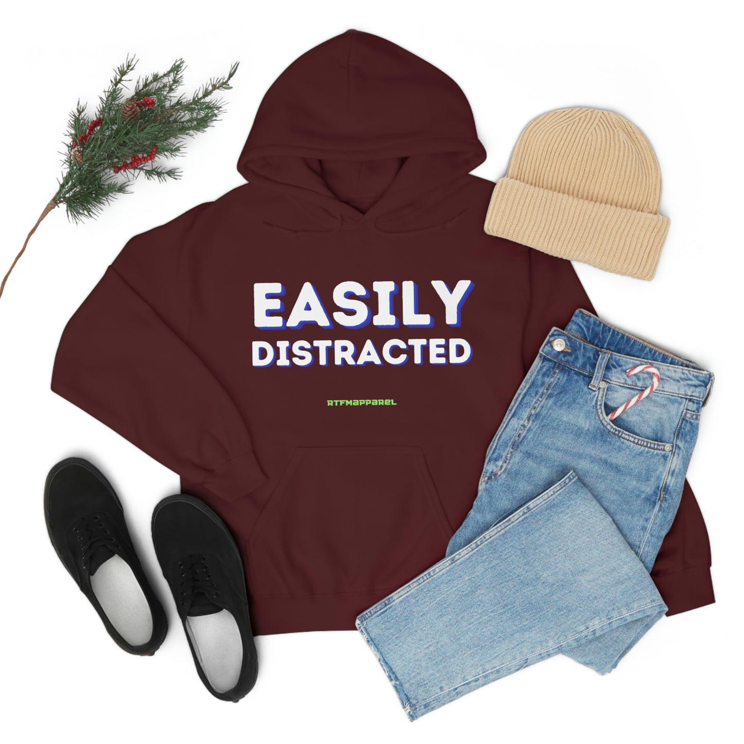 Easily Distracted - Funny, Sysadmin, Geek, Gamer, Developer, Gift Hooded Sweatshirt