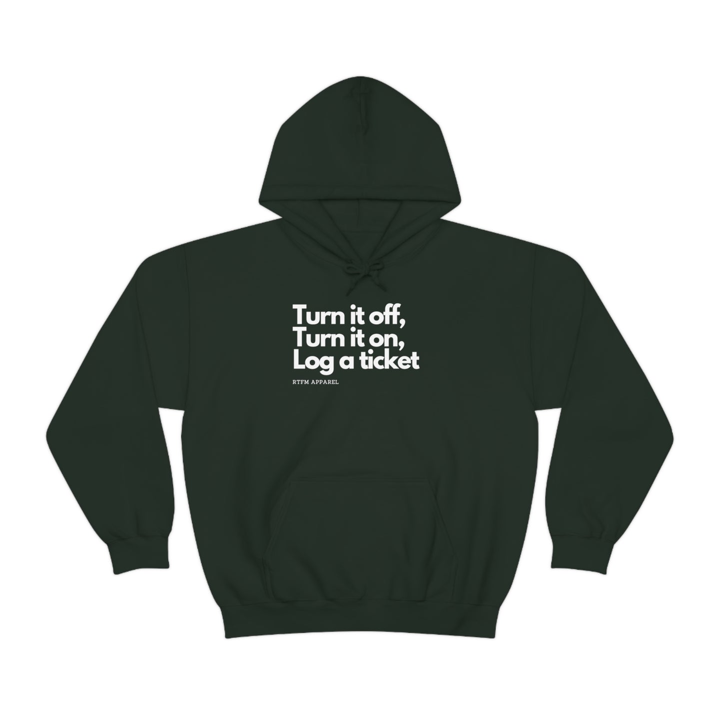 Turn it off, Turn it on, Log a ticket - Helpdesk, Sysadmin, Cloud Engineer, Architect, Azure, AWS, Network admin, Server Admin Hoodie