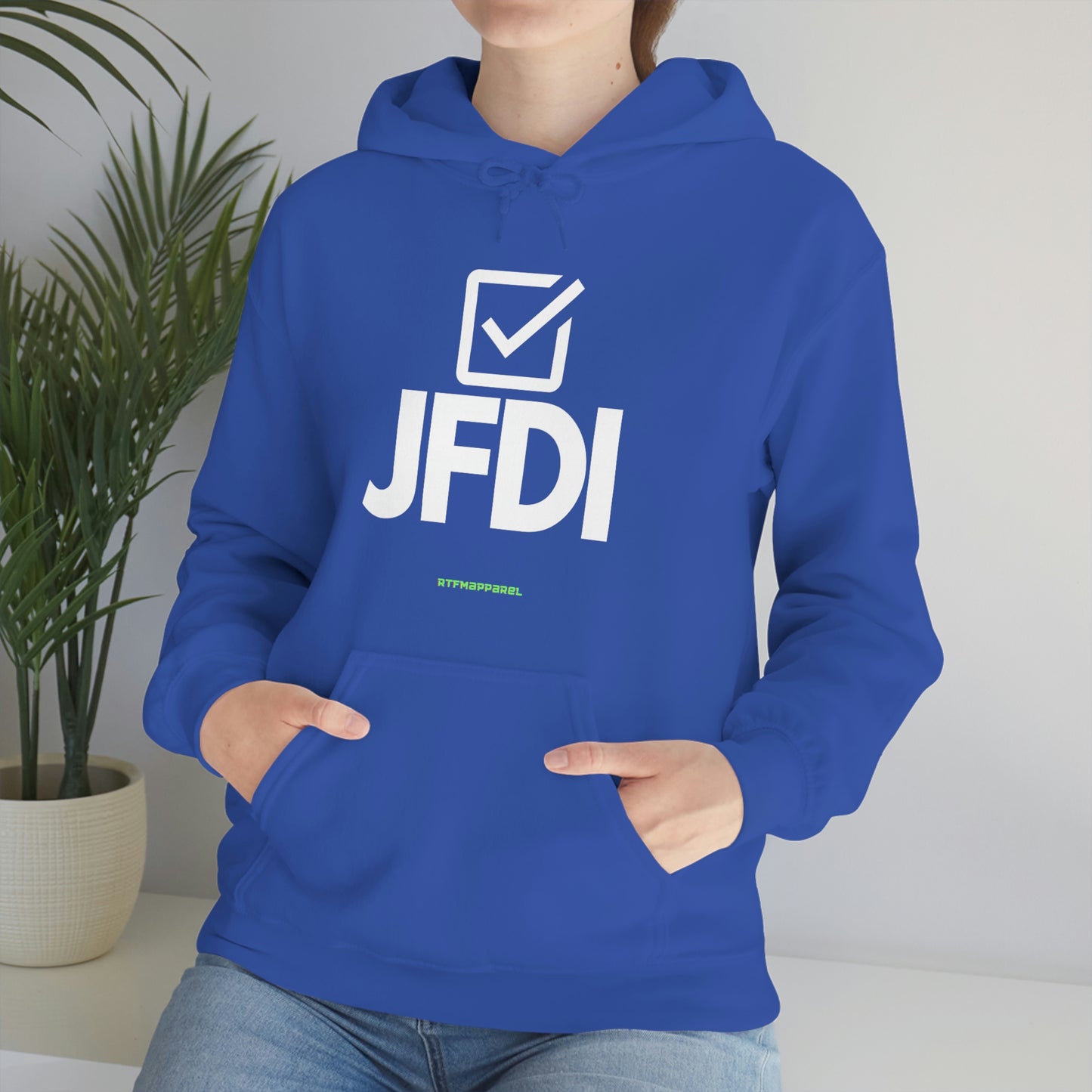 JFDI, Just do it, Funny, Sysadmin, Geek, Project Manager, Developer, Gift, Unisex Hooded Sweatshirt
