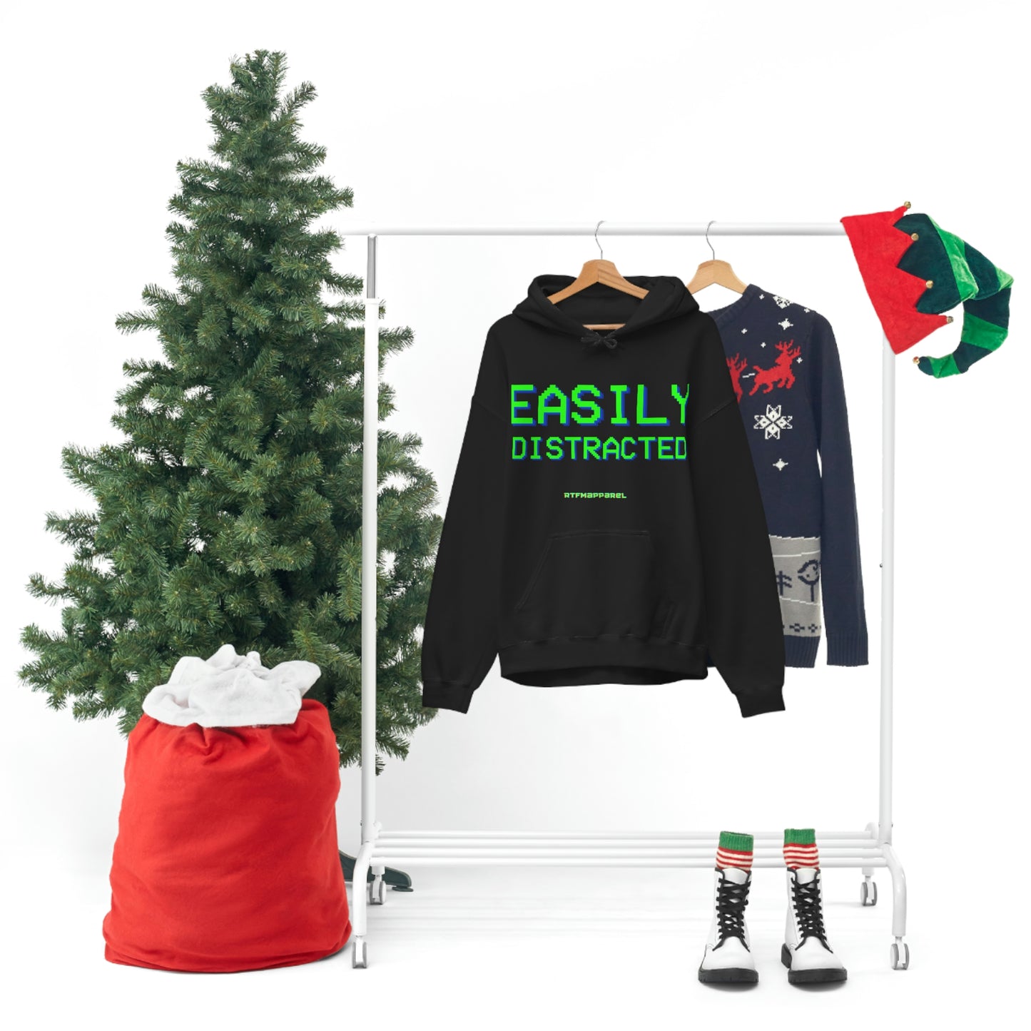 Easily Distracted - Funny, Sysadmin, Geek, Gamer, Developer, Gift Hooded Sweatshirt