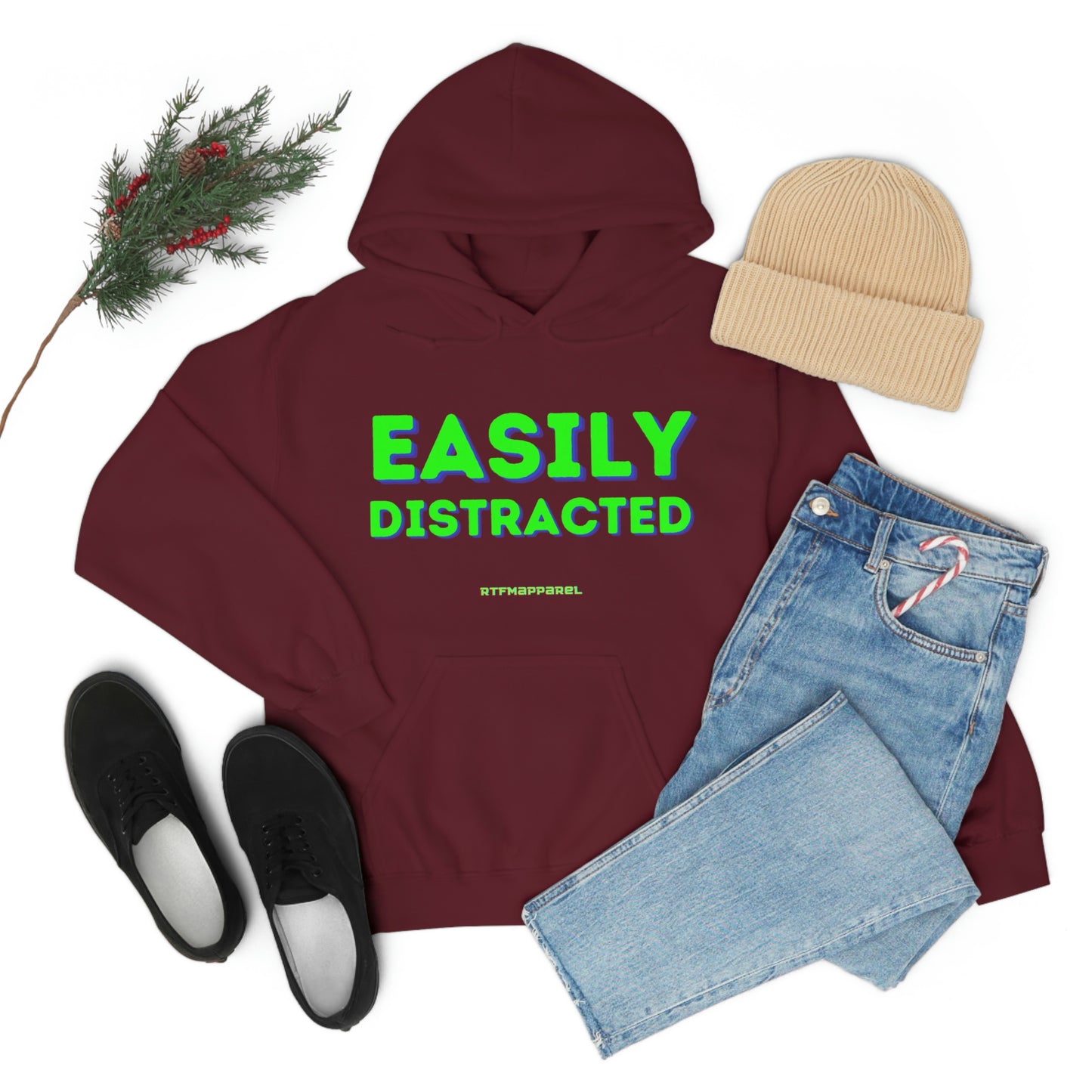 Easily Distracted - Funny, Sysadmin, Geek, Gamer, Developer, Gift Hooded Sweatshirt