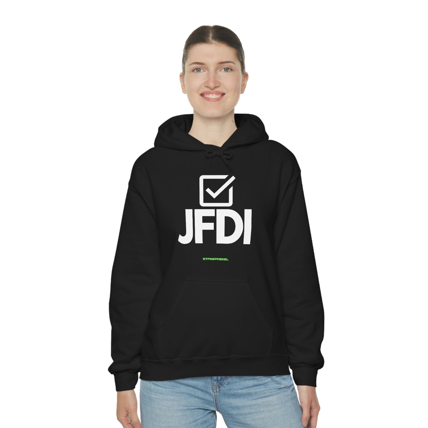 JFDI, Just do it, Funny, Sysadmin, Geek, Project Manager, Developer, Gift, Unisex Hooded Sweatshirt