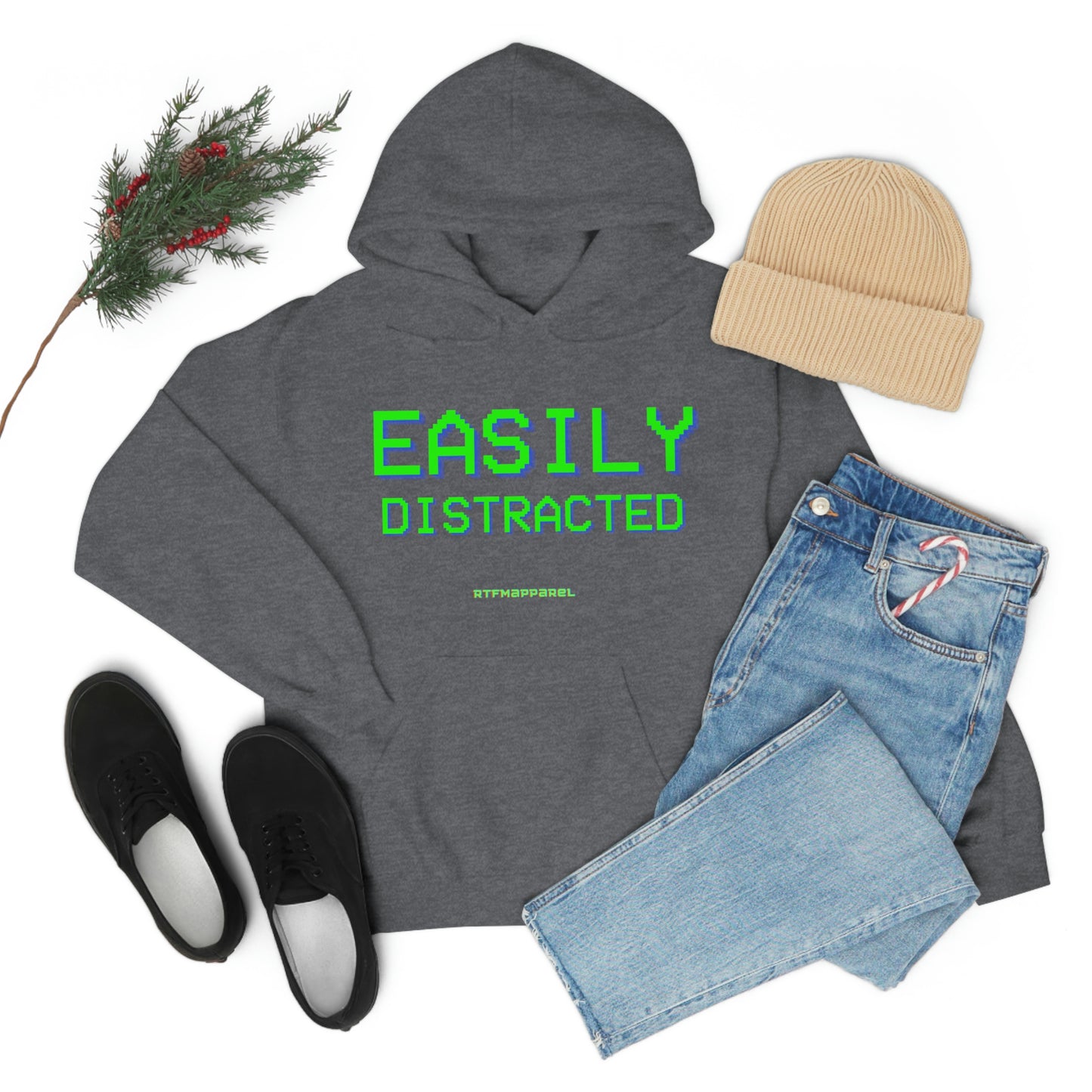 Easily Distracted - Funny, Sysadmin, Geek, Gamer, Developer, Gift Hooded Sweatshirt